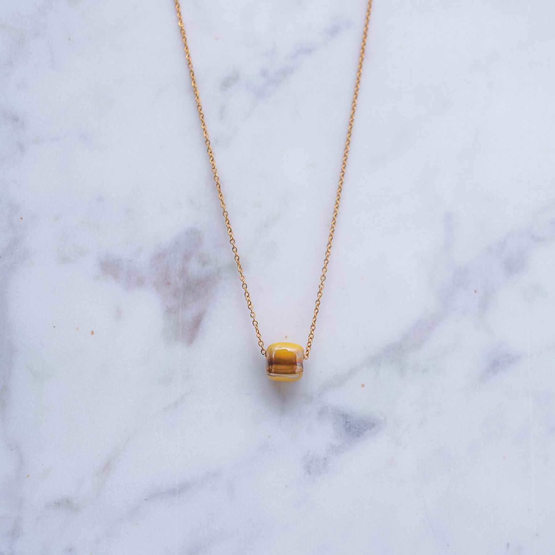 KIVOS NECKLACE MINI - GOLD & YELLOW ' - ' ΚΥΒΟΙ