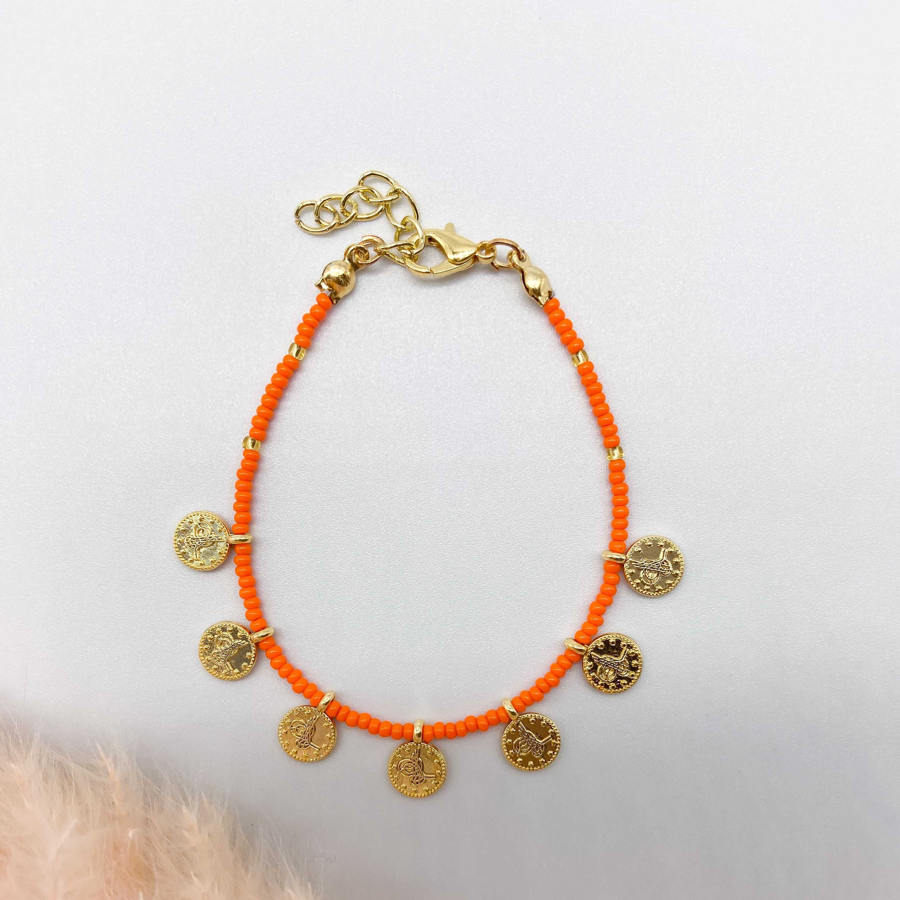 DELHI BRACELET - GOLD & ORANGE