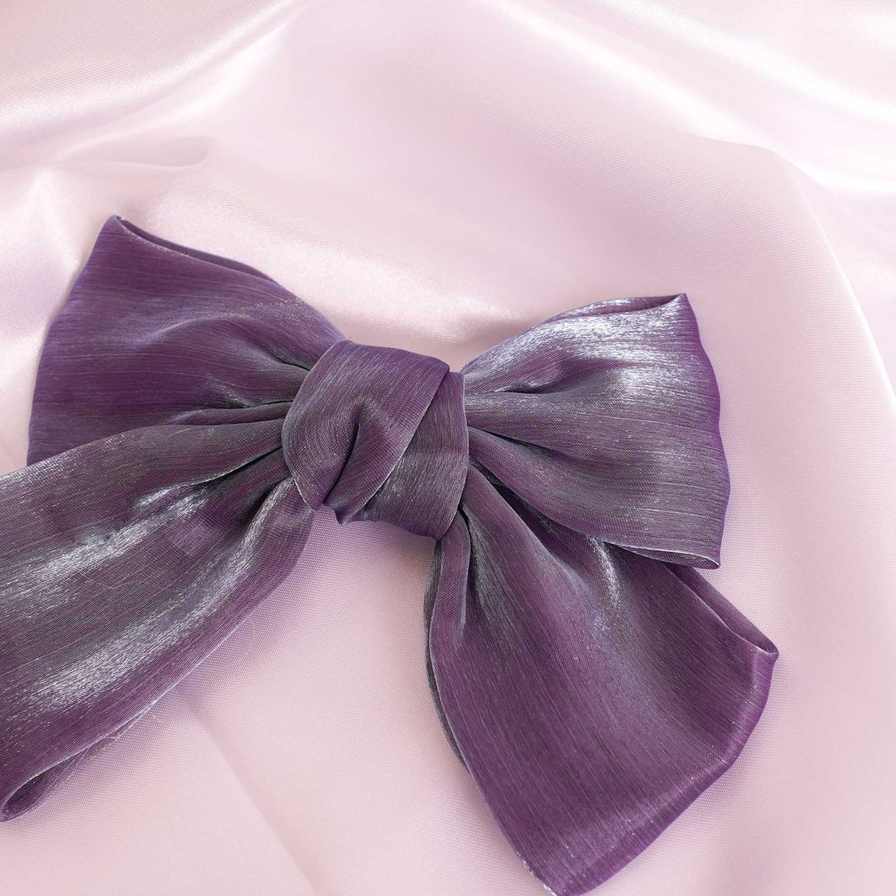 FELICIA HAIR BOW - GLITTER PURPLE
