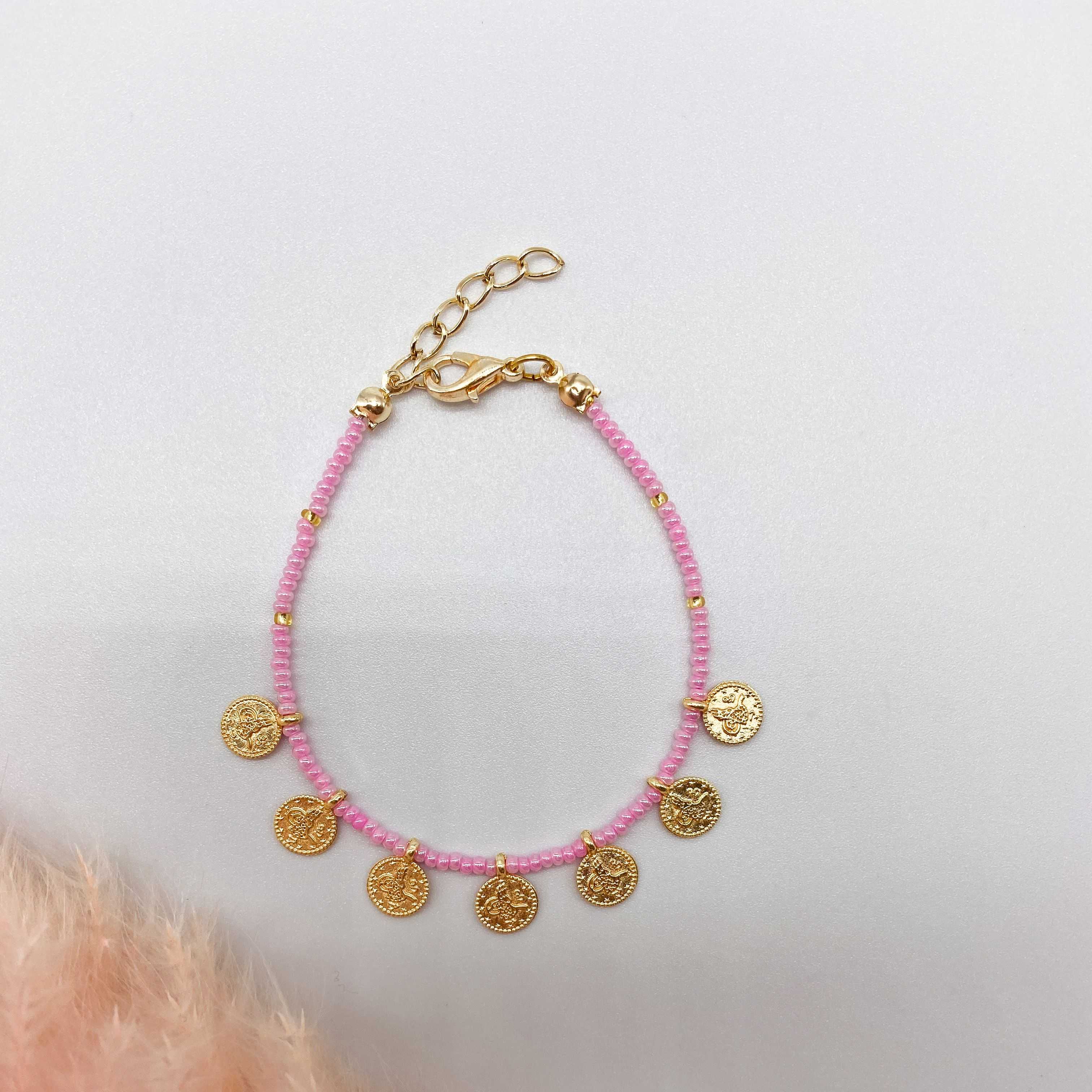 DELHI BRACELET - GOLD & PINK 
