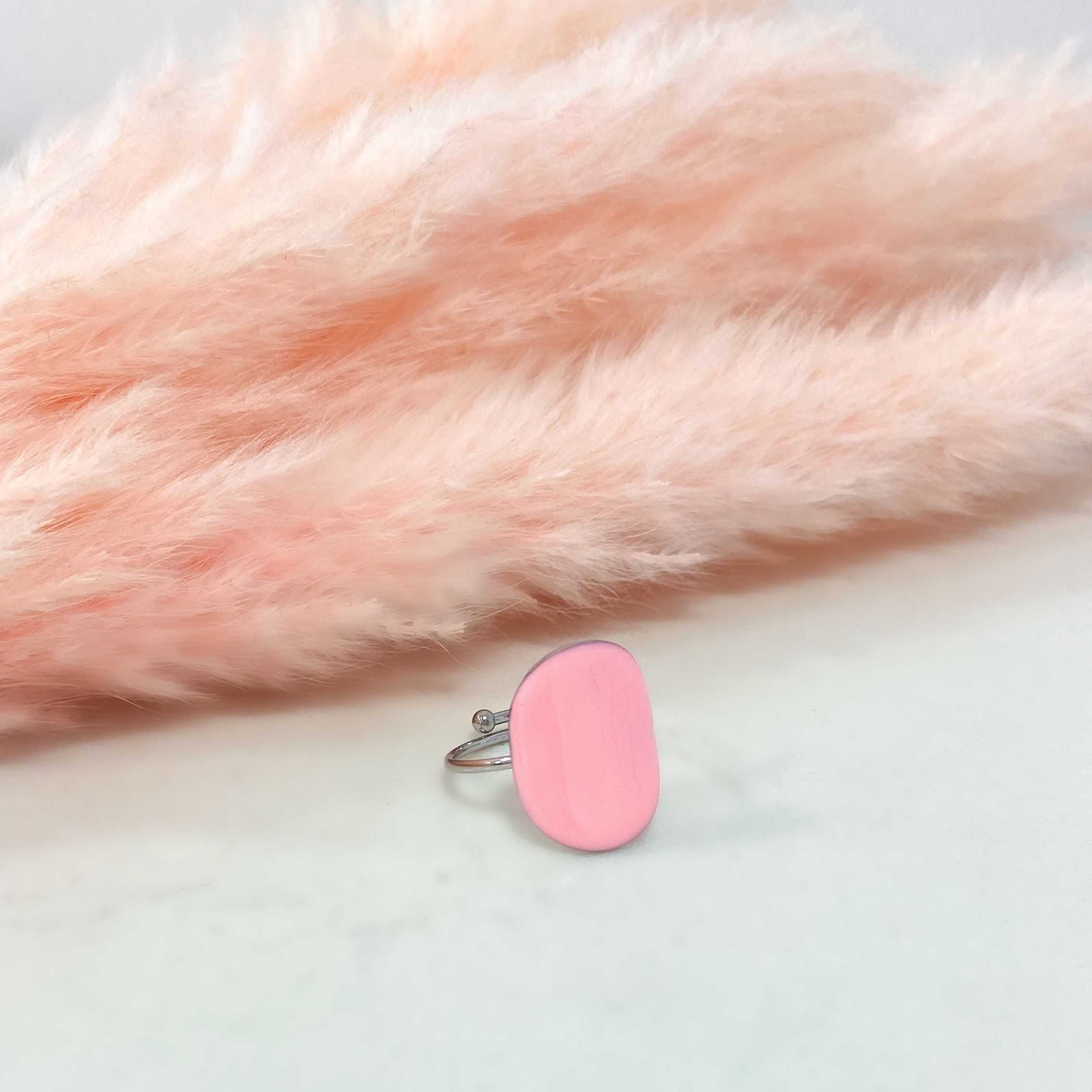 CARAMEL RING - SILVER & PINK