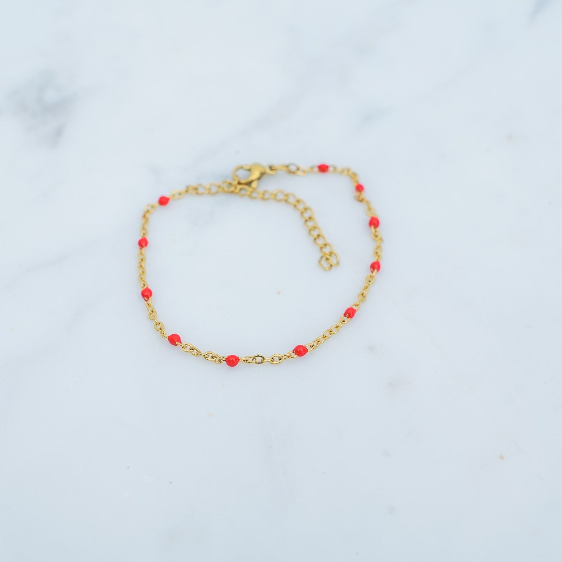 ROSE ANKLET - GOLD & RED ' - ' ΠΟΔΙΟΥ