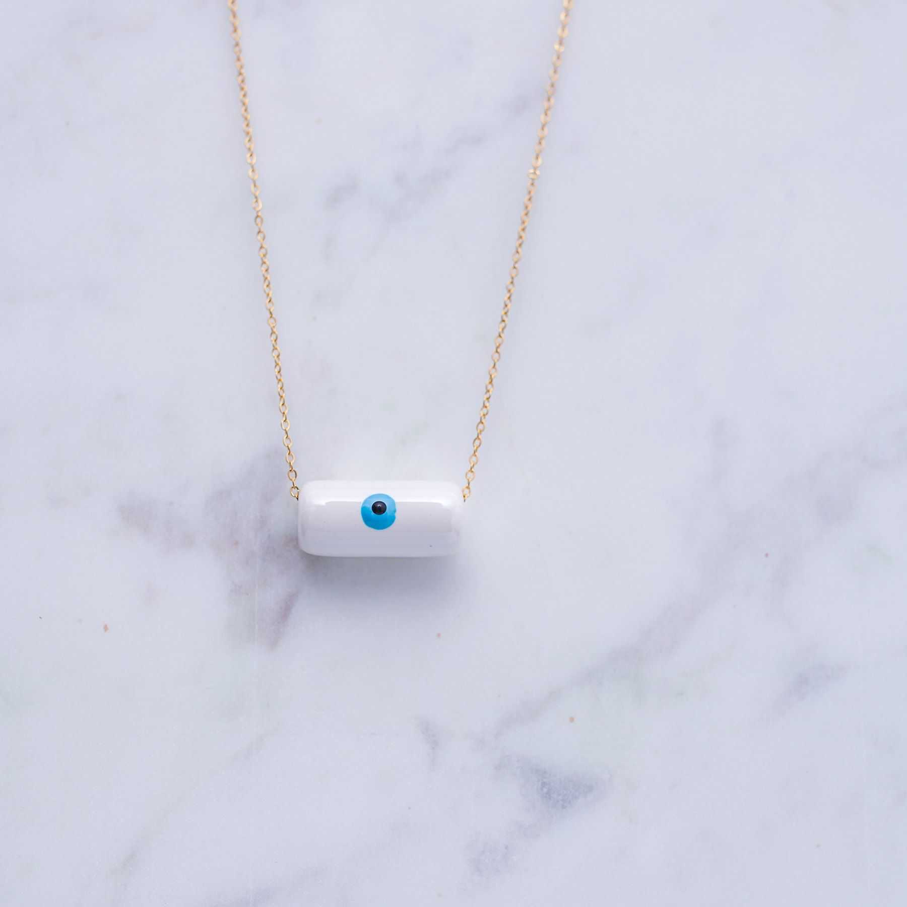KYLINDROS NECKLACE - GOLD & PEARL WHITE