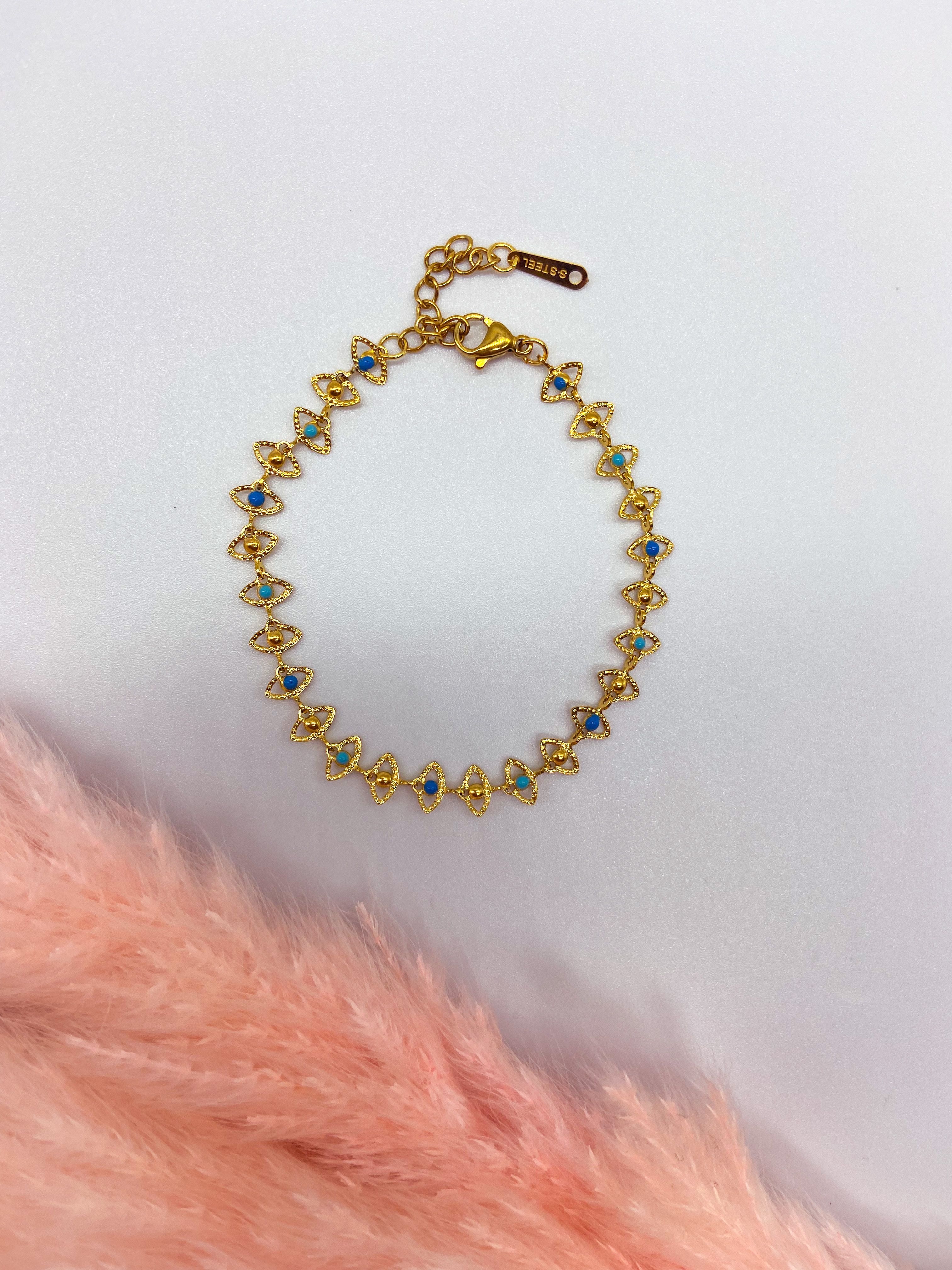 LAVENDER BRACELET - GOLD & BLUE ' - ' ΧΕΡΙΟΥ