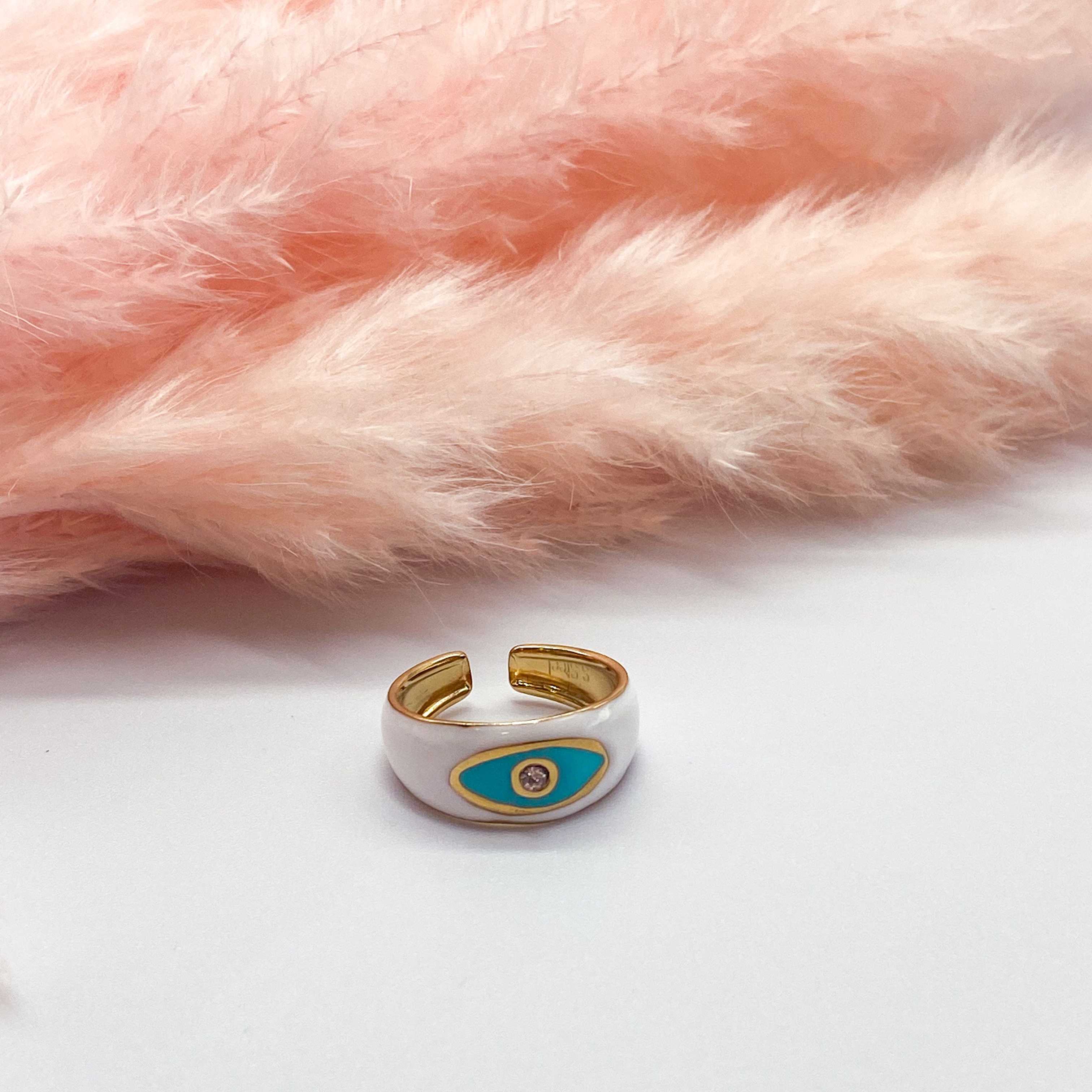 ATHELIA RING - GOLD & WHITE 