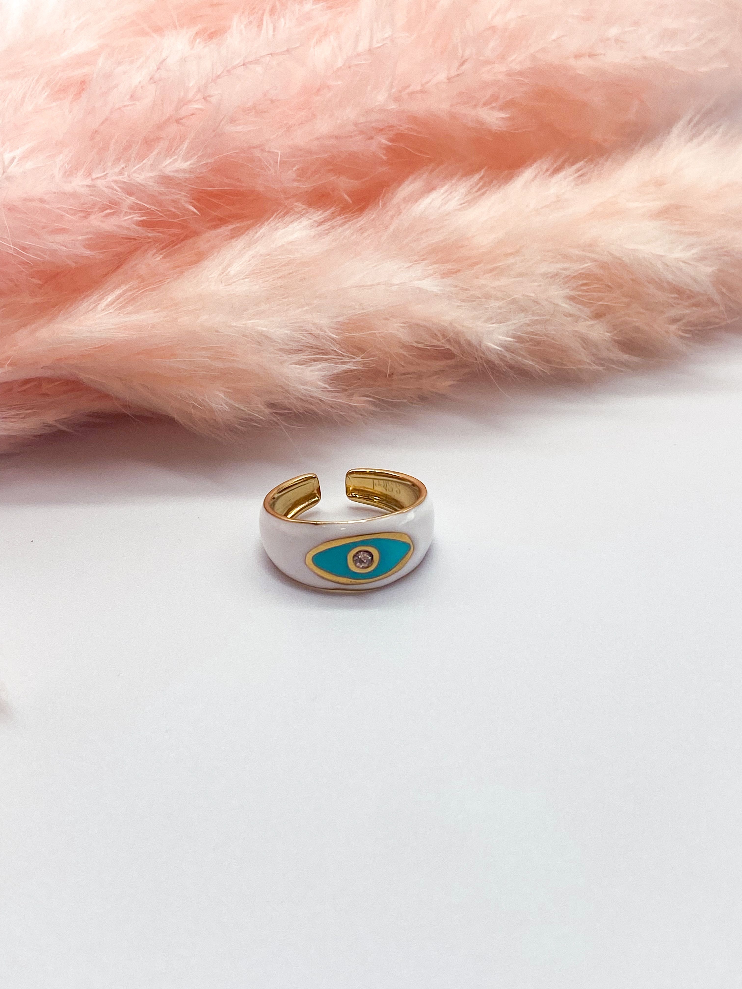 ATHELIA RING - GOLD & WHITE ' - ' ΔΑΧΤΥΛΙΔΙΑ