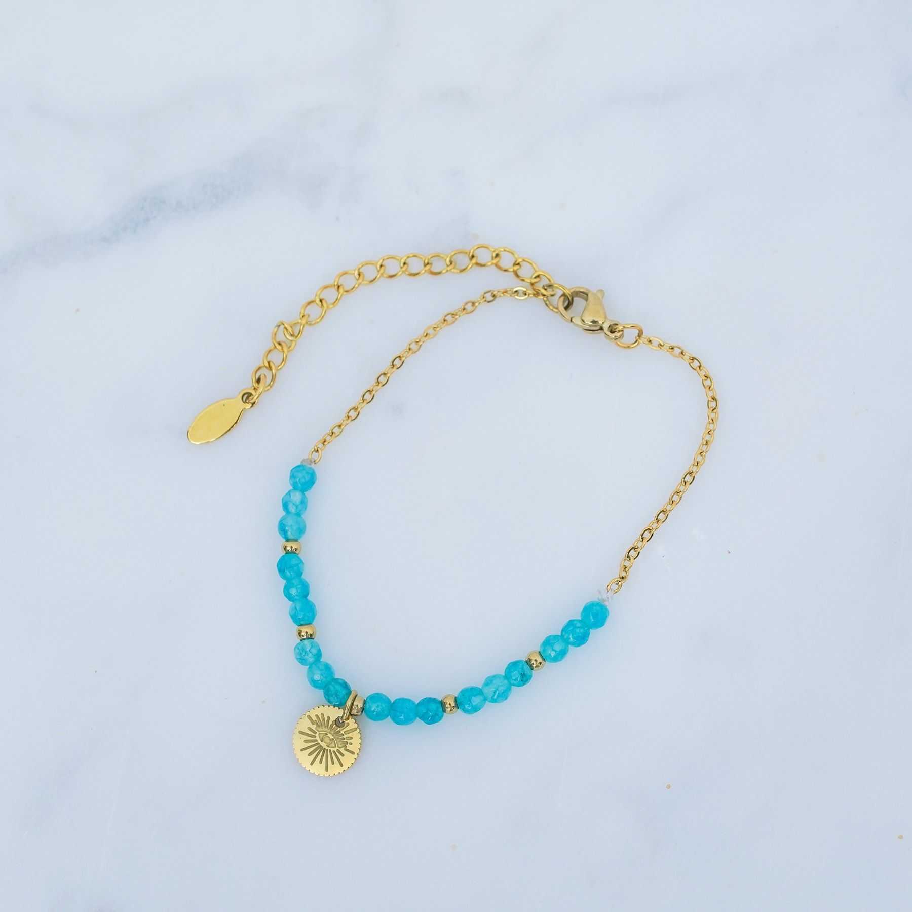 BALI ANKLET - GOLD & BLUE