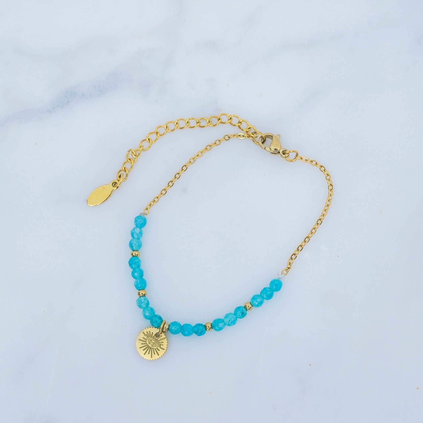 BALI ANKLET - GOLD & BLUE ' - ' ΠΟΔΙΟΥ