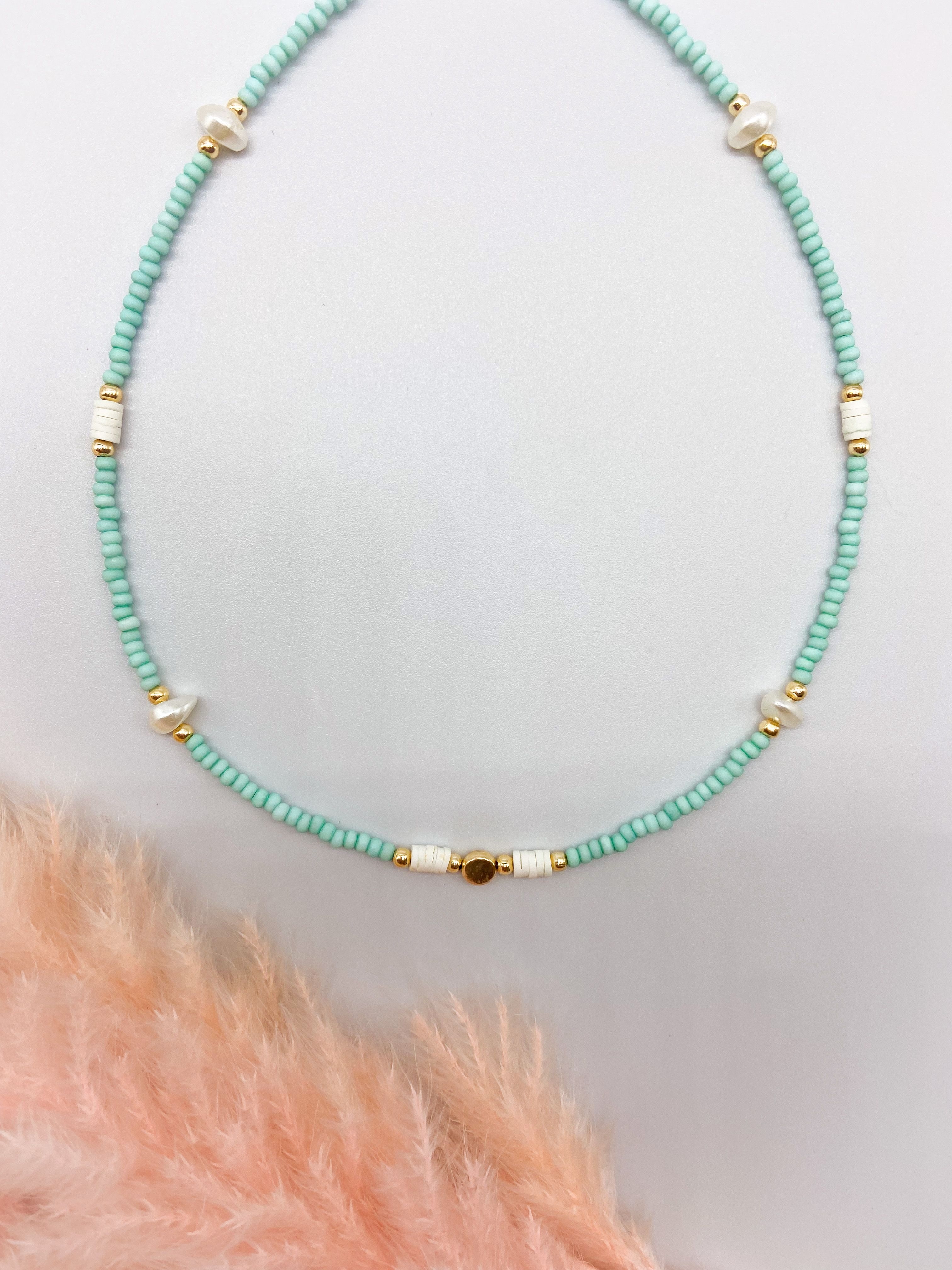 SUNSHINE NECKLACE - TURQUOISE ' - ' ΜΕ ΧΑΝΤΡΕΣ