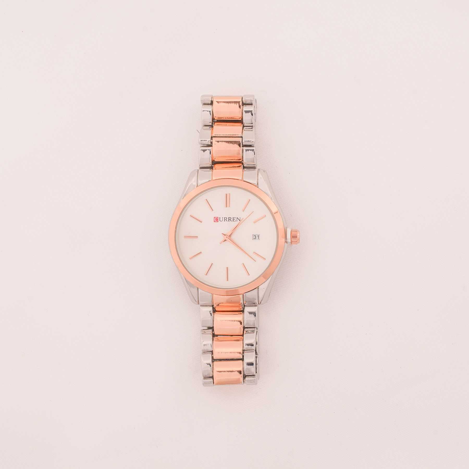 CURREN WATCH - SILVER & ROSE GOLD