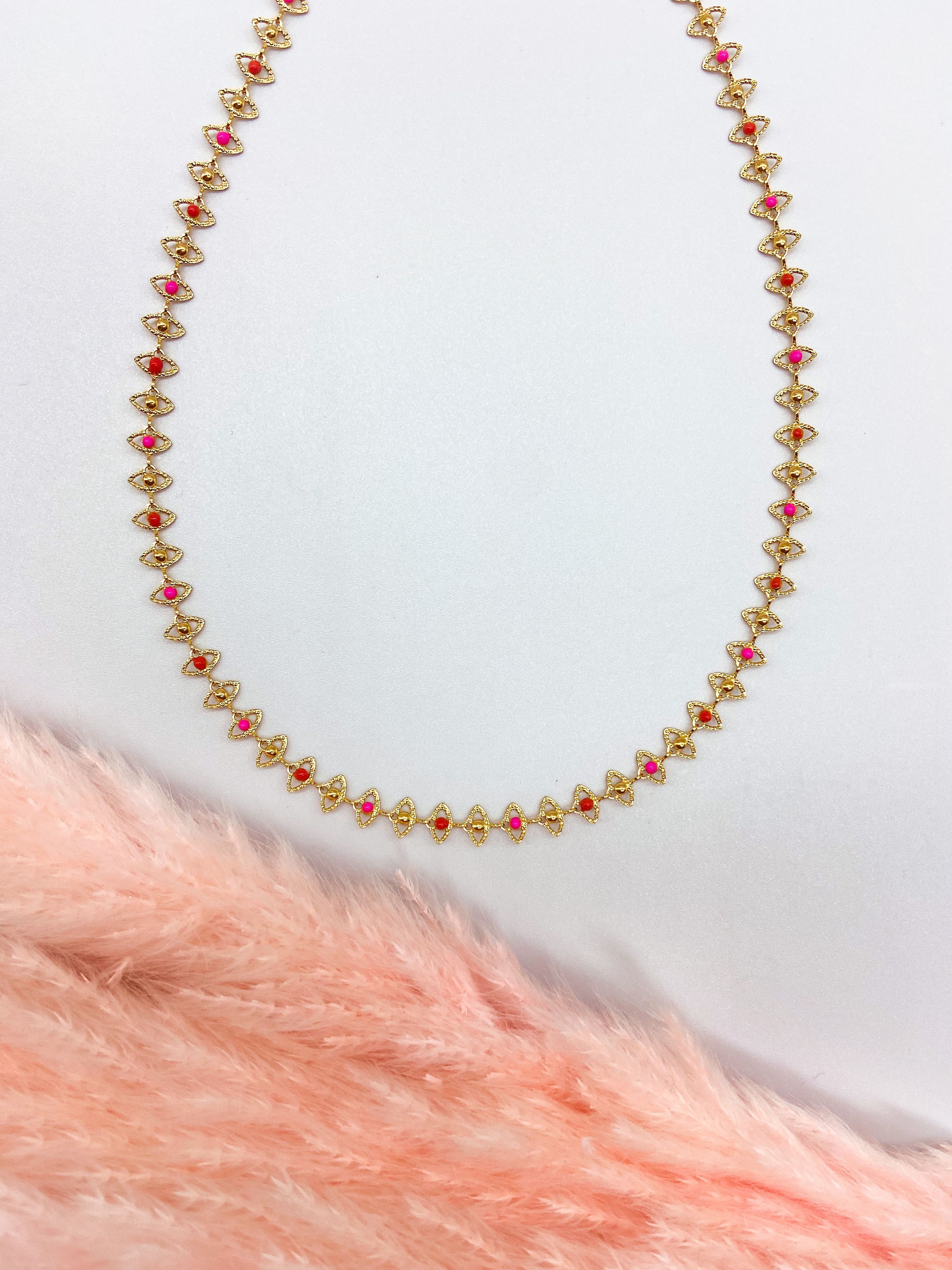 LAVENDER NECKLACE - FUCHSIA  ' - ' ΜΕΝΤΑΓΙΟΝ