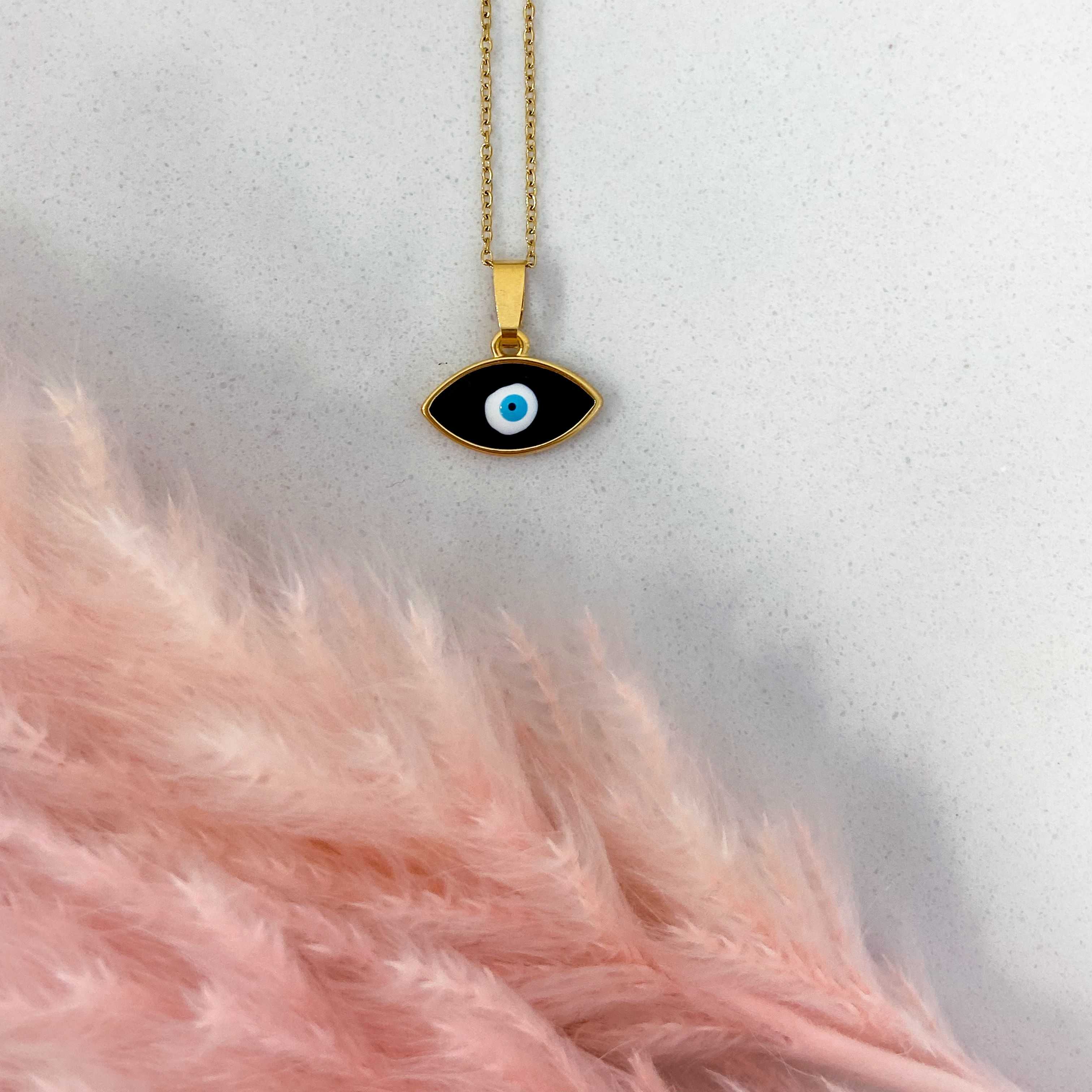 EYESHADE NECKLACE - GOLD & BLACK