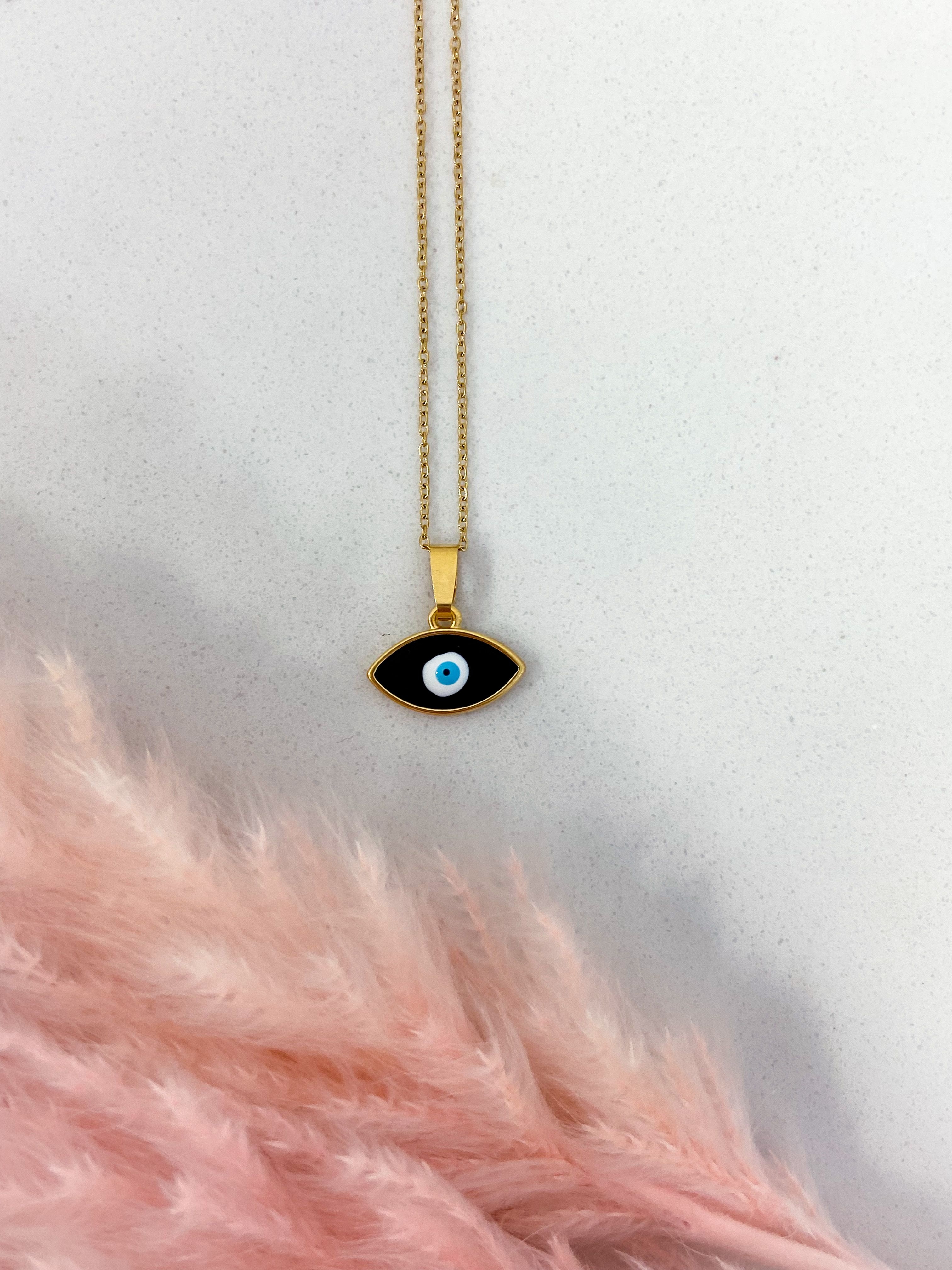 EYESHADE NECKLACE - GOLD & BLACK ' - ' ΜΕΝΤΑΓΙΟΝ