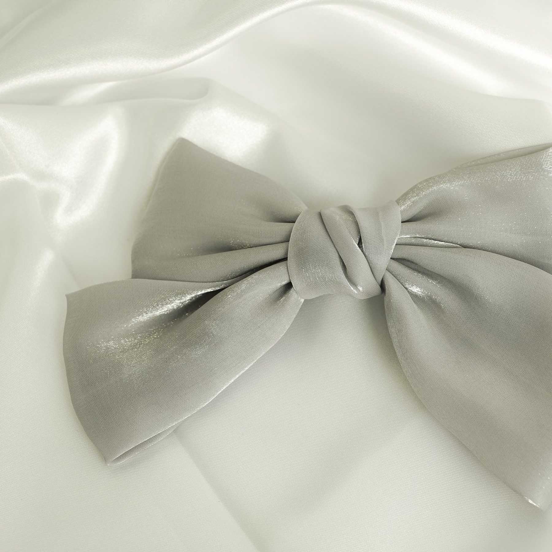 FELICIA HAIR BOW - GLITTER GREY 