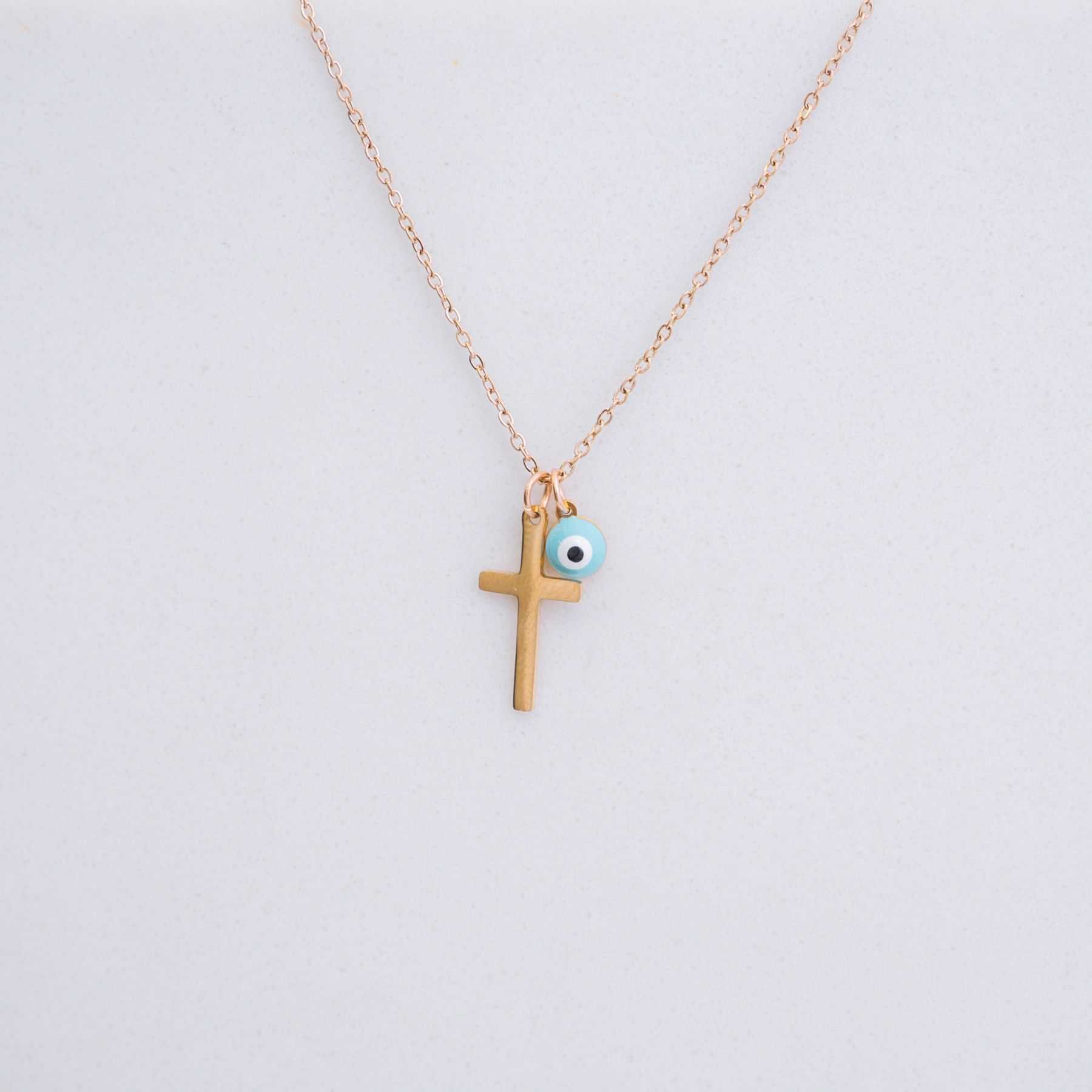 CROSS NECKLACE - ROSE GOLD