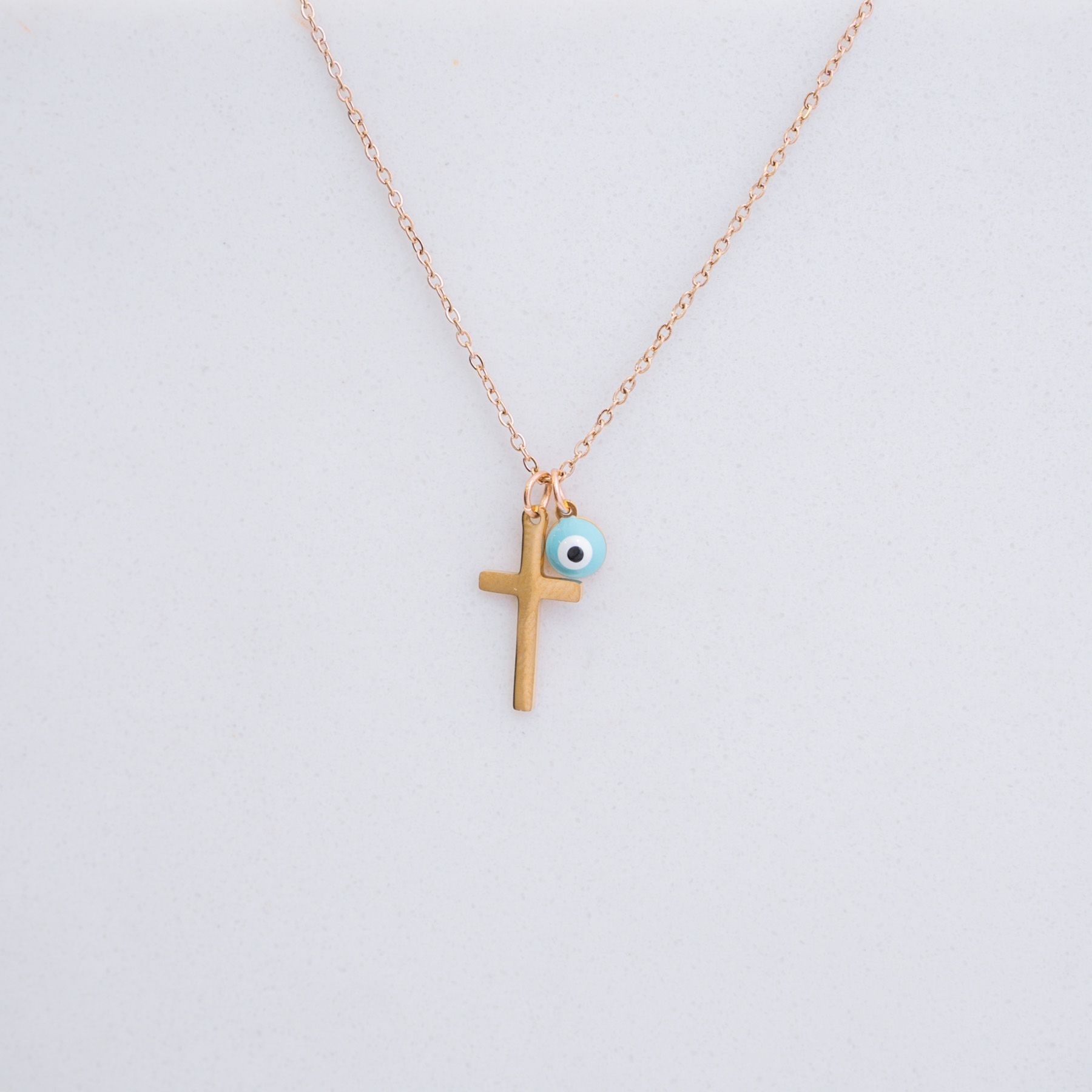 CROSS NECKLACE - ROSE GOLD ' - ' ΣΤΑΥΡΟΙ