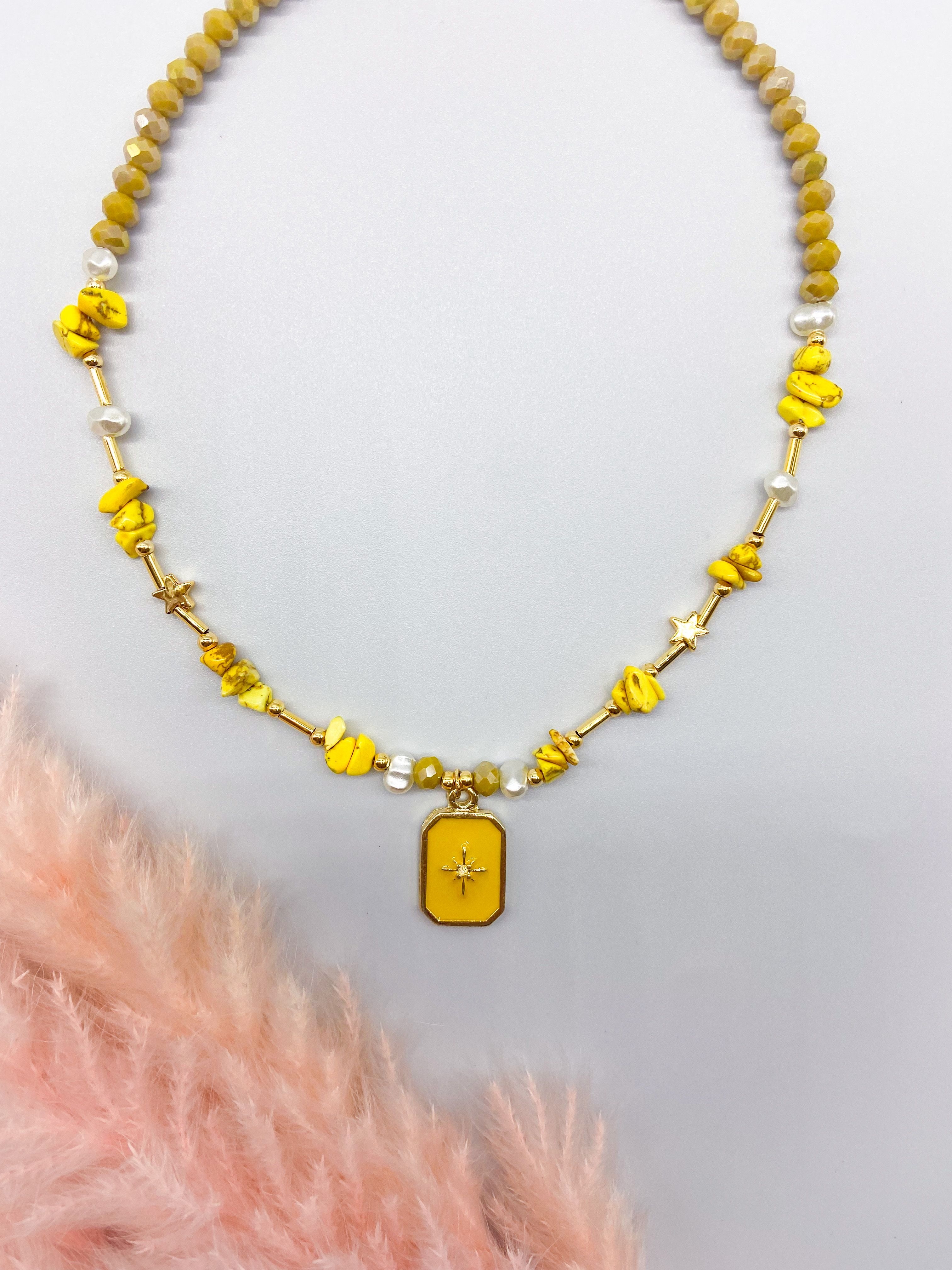 SANTORINI NECKLACE - YELLOW ' - ' ΜΕ ΧΑΝΤΡΕΣ