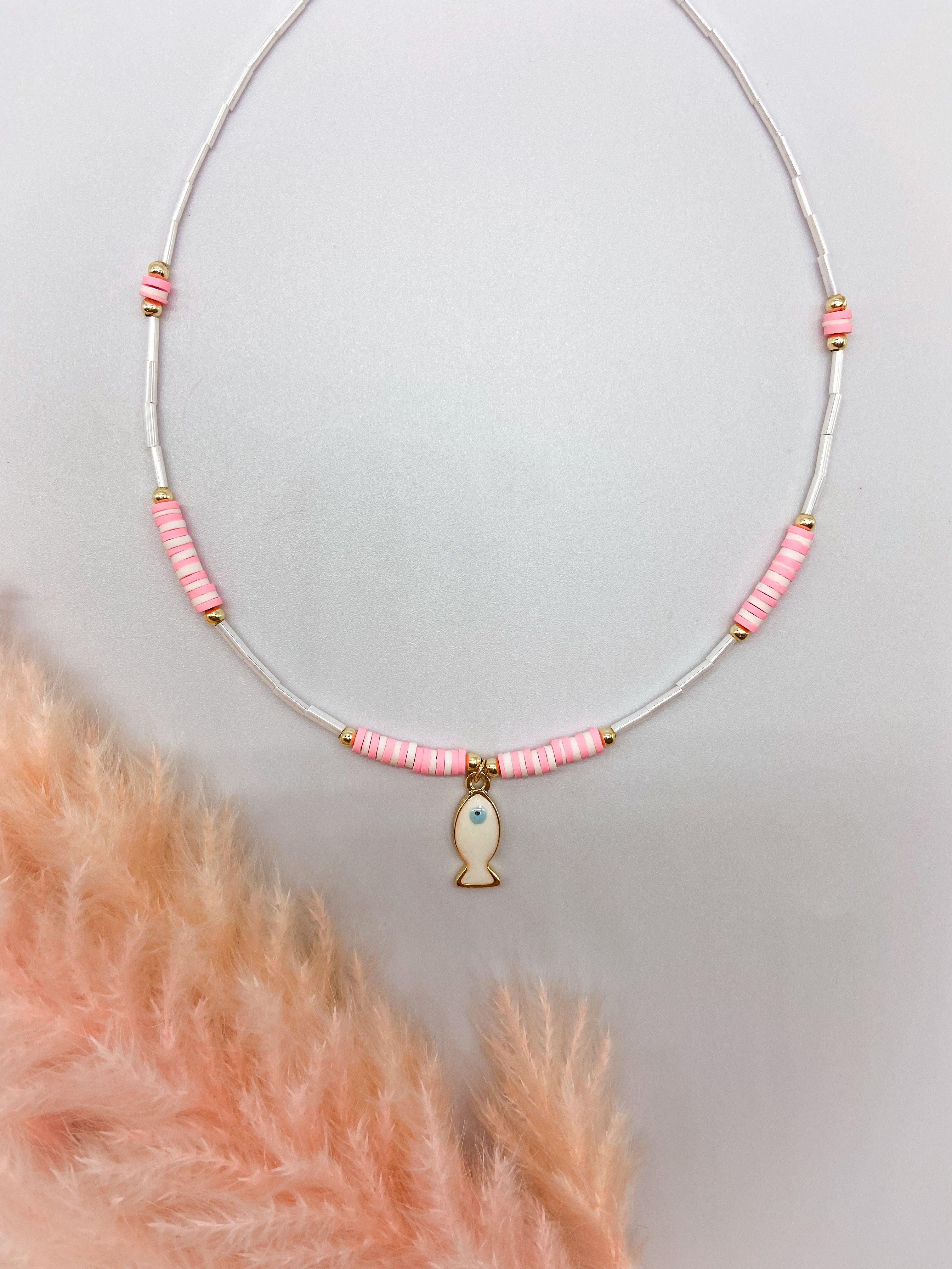 ARIEL NECKLACE - LIGHT PINK ' - ' ΜΕ ΧΑΝΤΡΕΣ