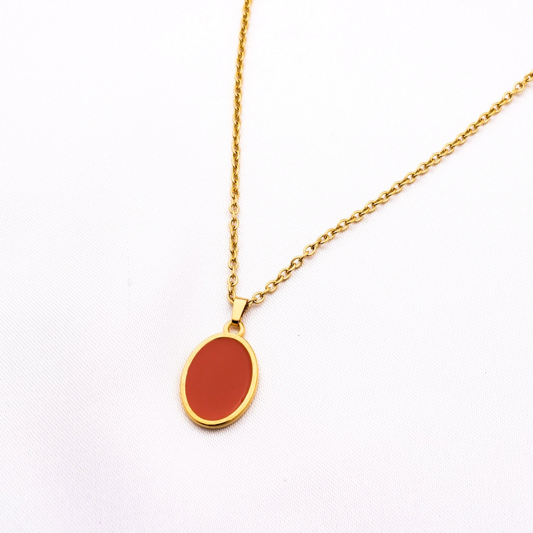 MIRROR NECKLACE - GOLD & RED ' - ' ΜΕΝΤΑΓΙΟΝ