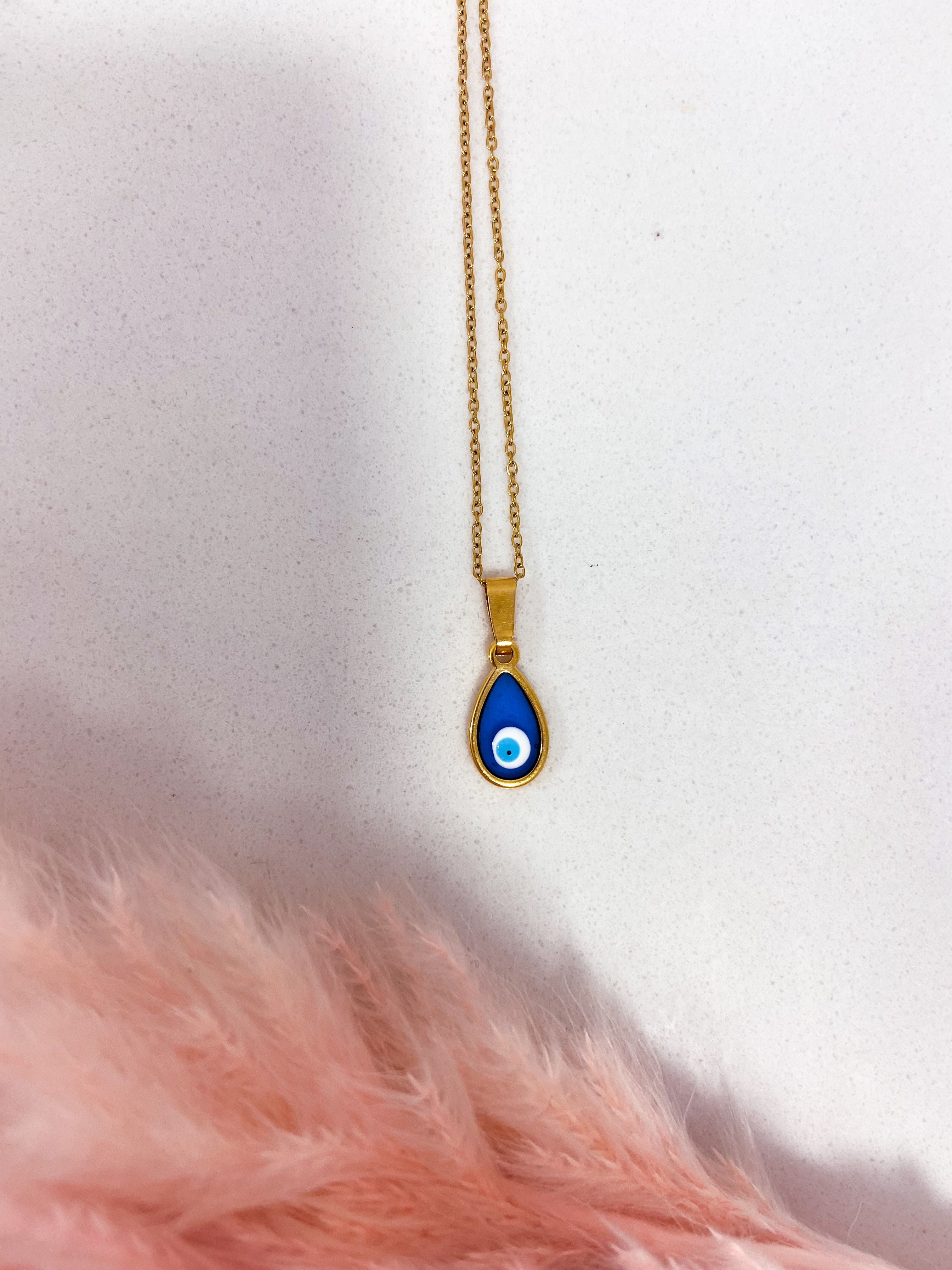 STAGONA NECKLACE - GOLD & BLUE ' - ' ΜΕΝΤΑΓΙΟΝ