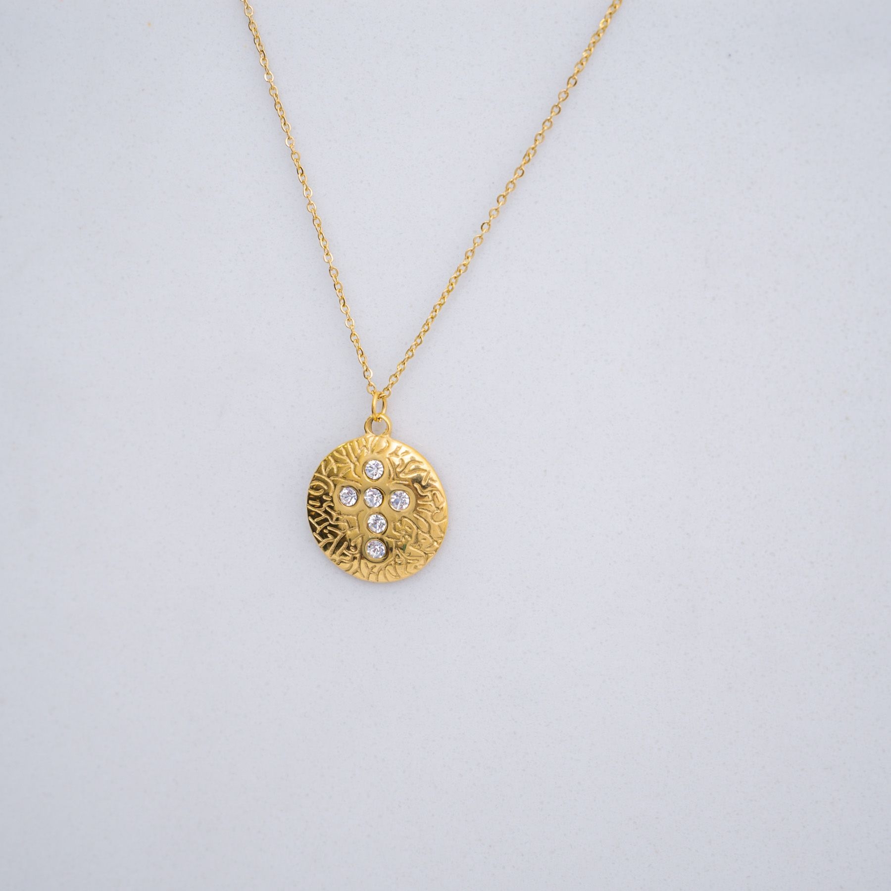 CROSS NECKLACE - GOLD & WHITE ' - ' ΣΤΑΥΡΟΙ