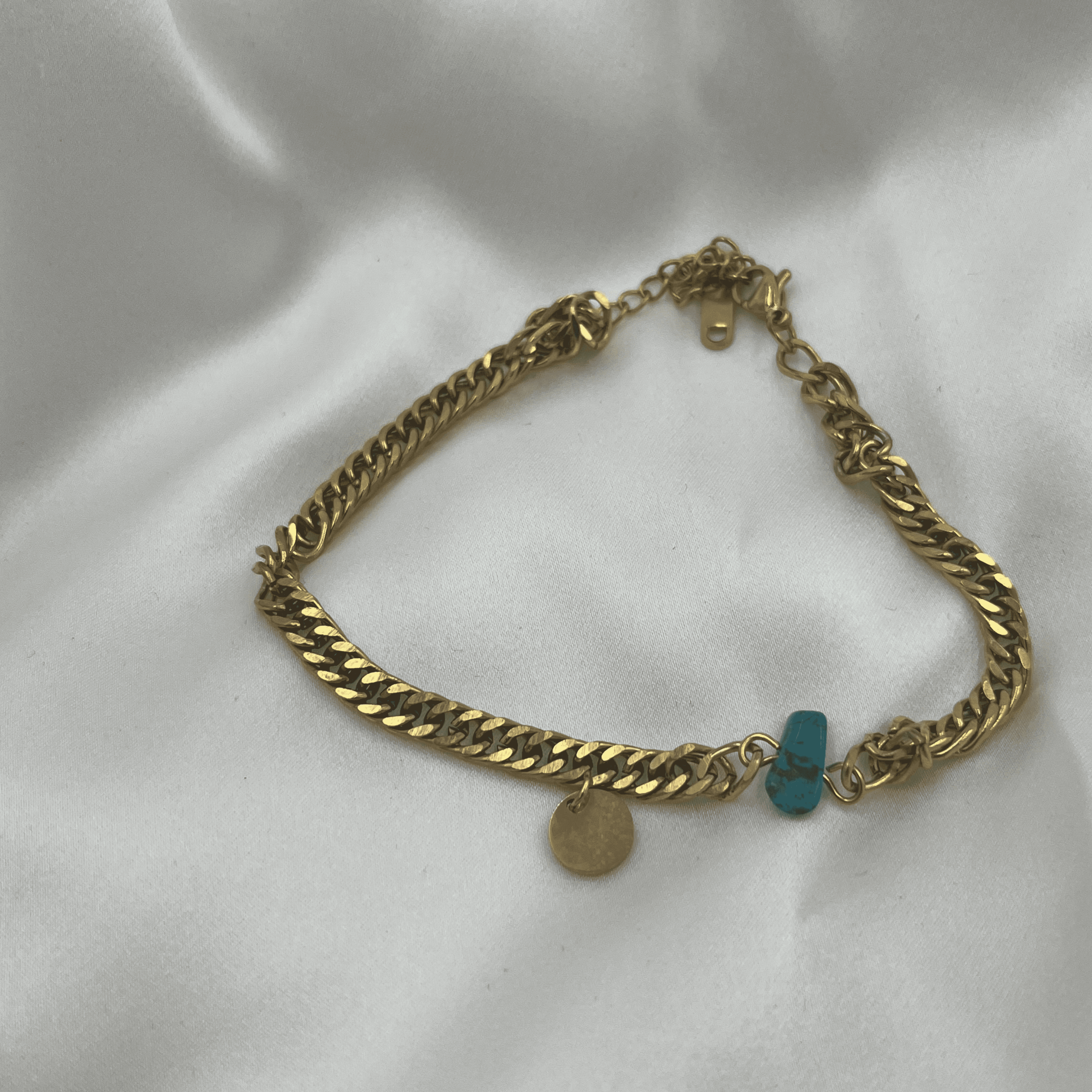 BLUE ROCK GOLD ANKLET