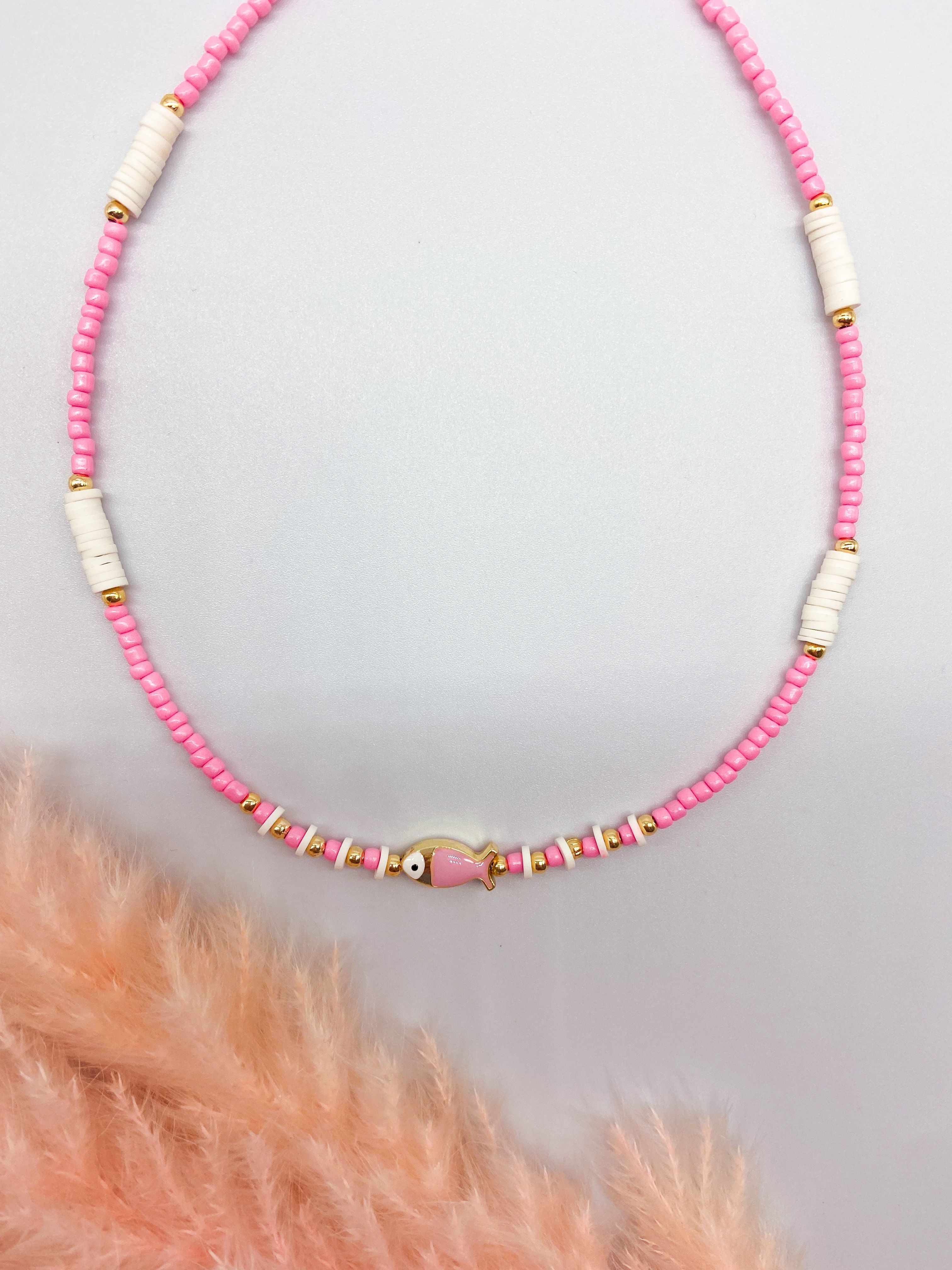 BLOOM NECKLACE - PINK ' - ' ΜΕ ΧΑΝΤΡΕΣ