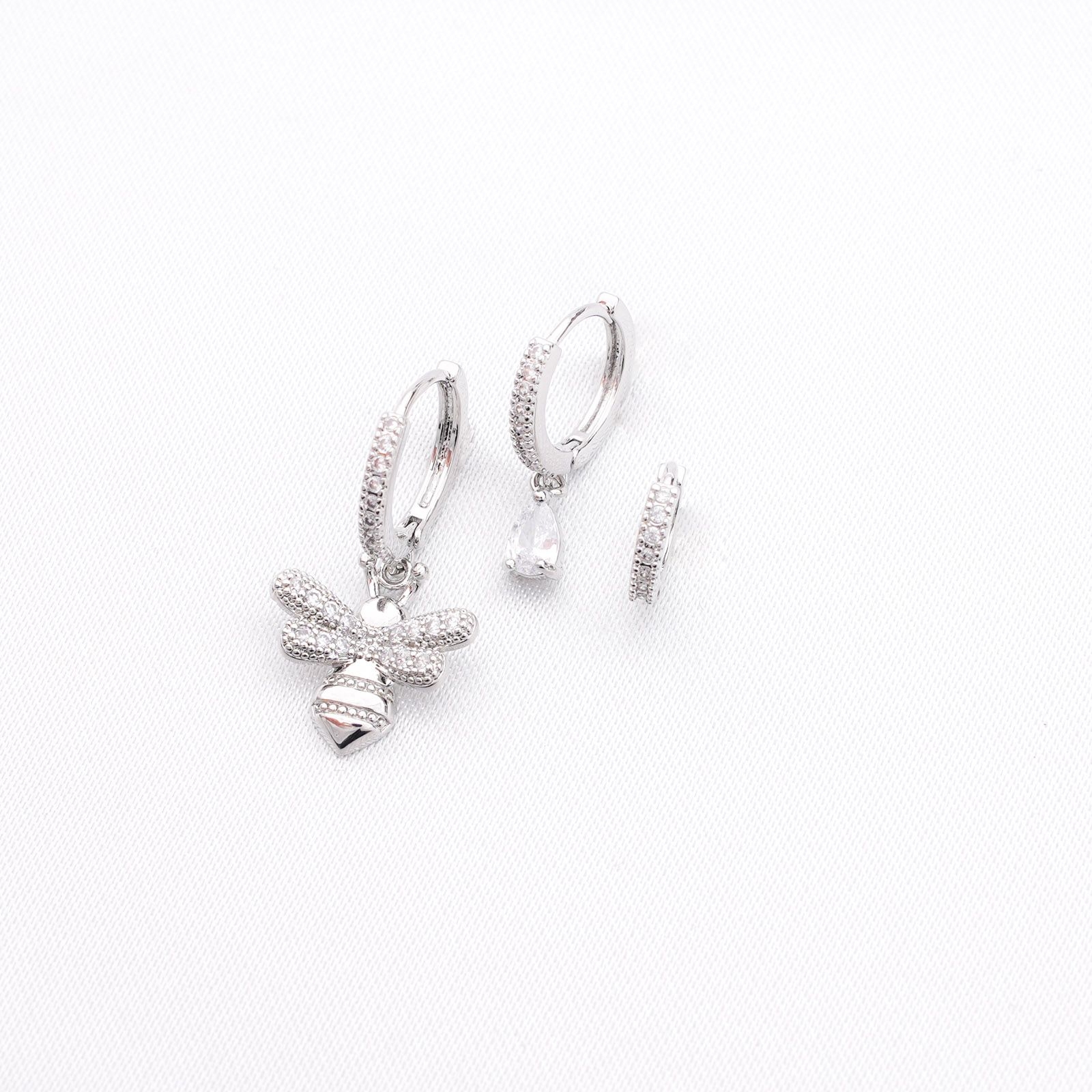 HONEY TRIPLE EARRING SET - SILVER ' - ' ΣΕΤ ΤΡΙΑΔΕΣ