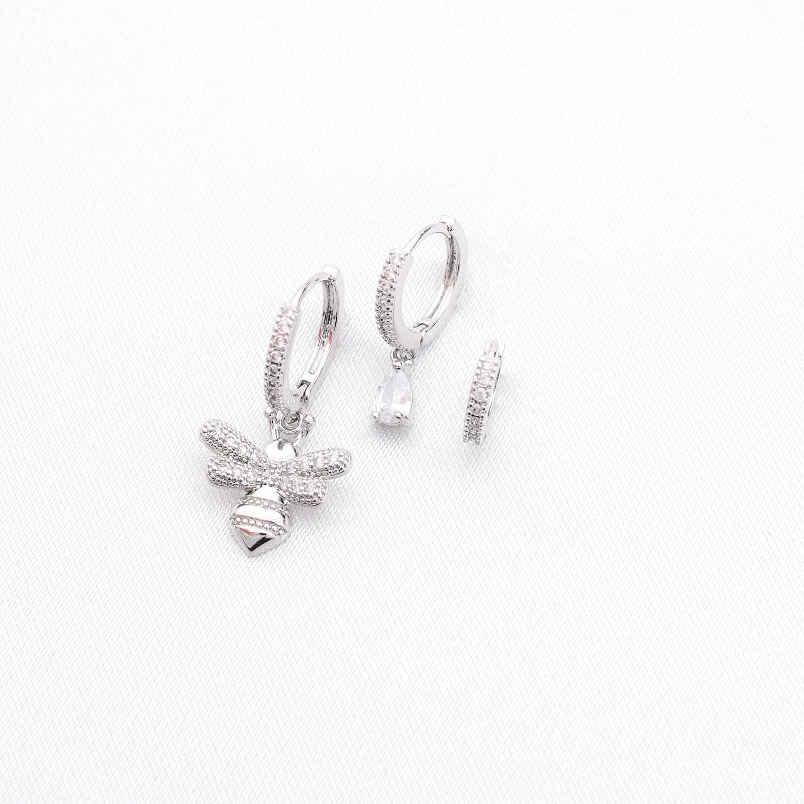 HONEY TRIPLE EARRING SET - SILVER
