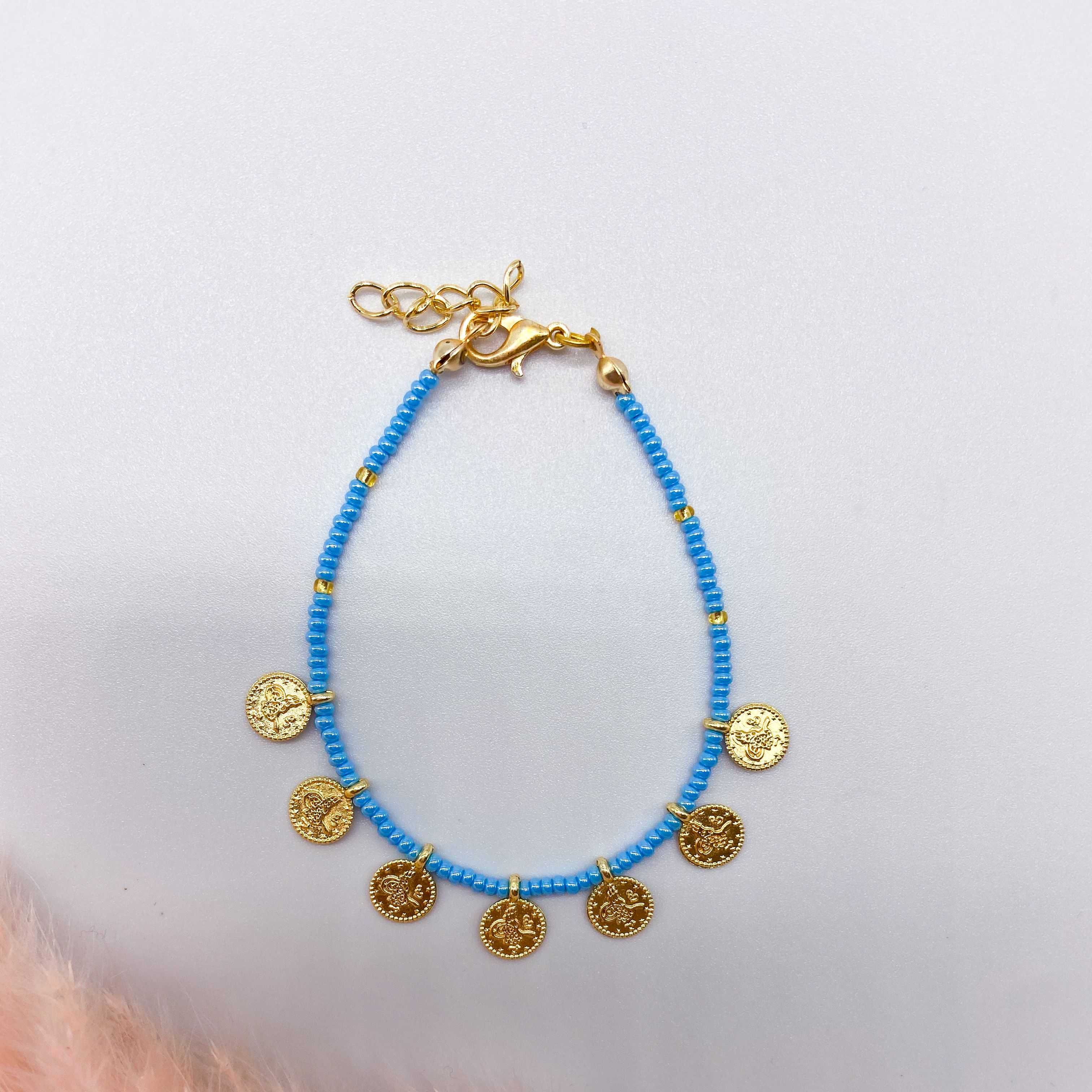 DELHI BRACELET - GOLD & BLUE 