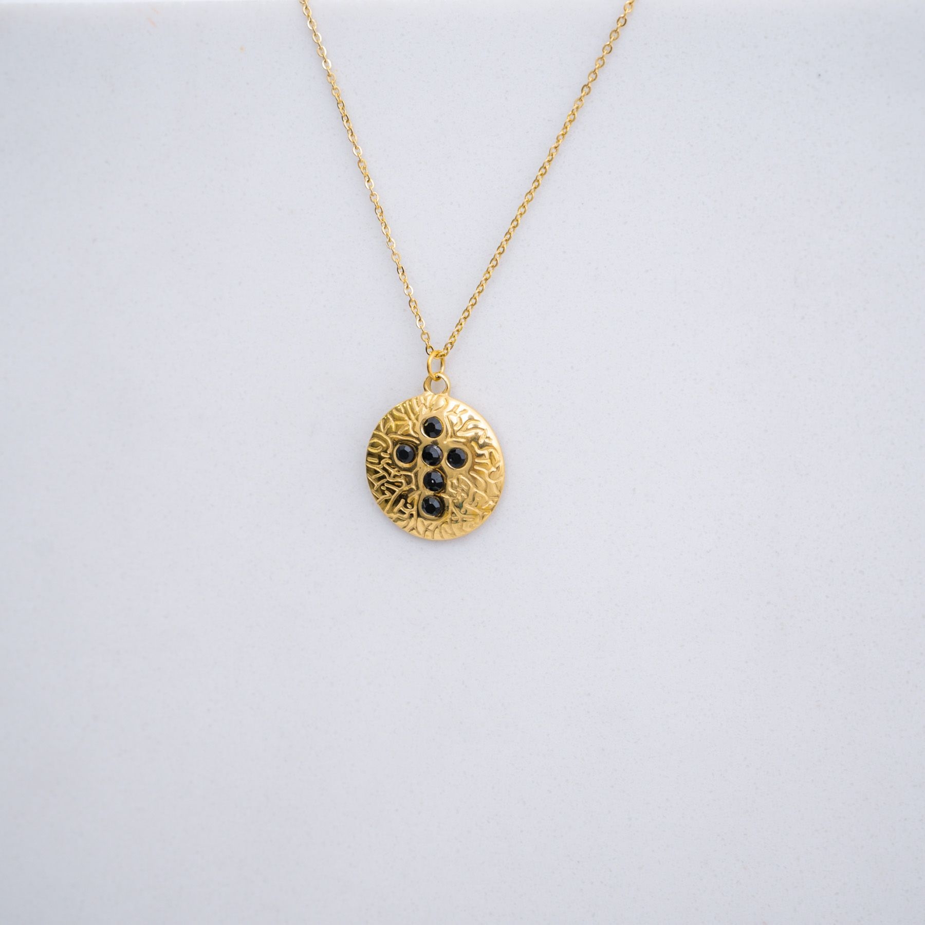 CROSS NECKLACE - GOLD & BLACK ' - ' ΣΤΑΥΡΟΙ