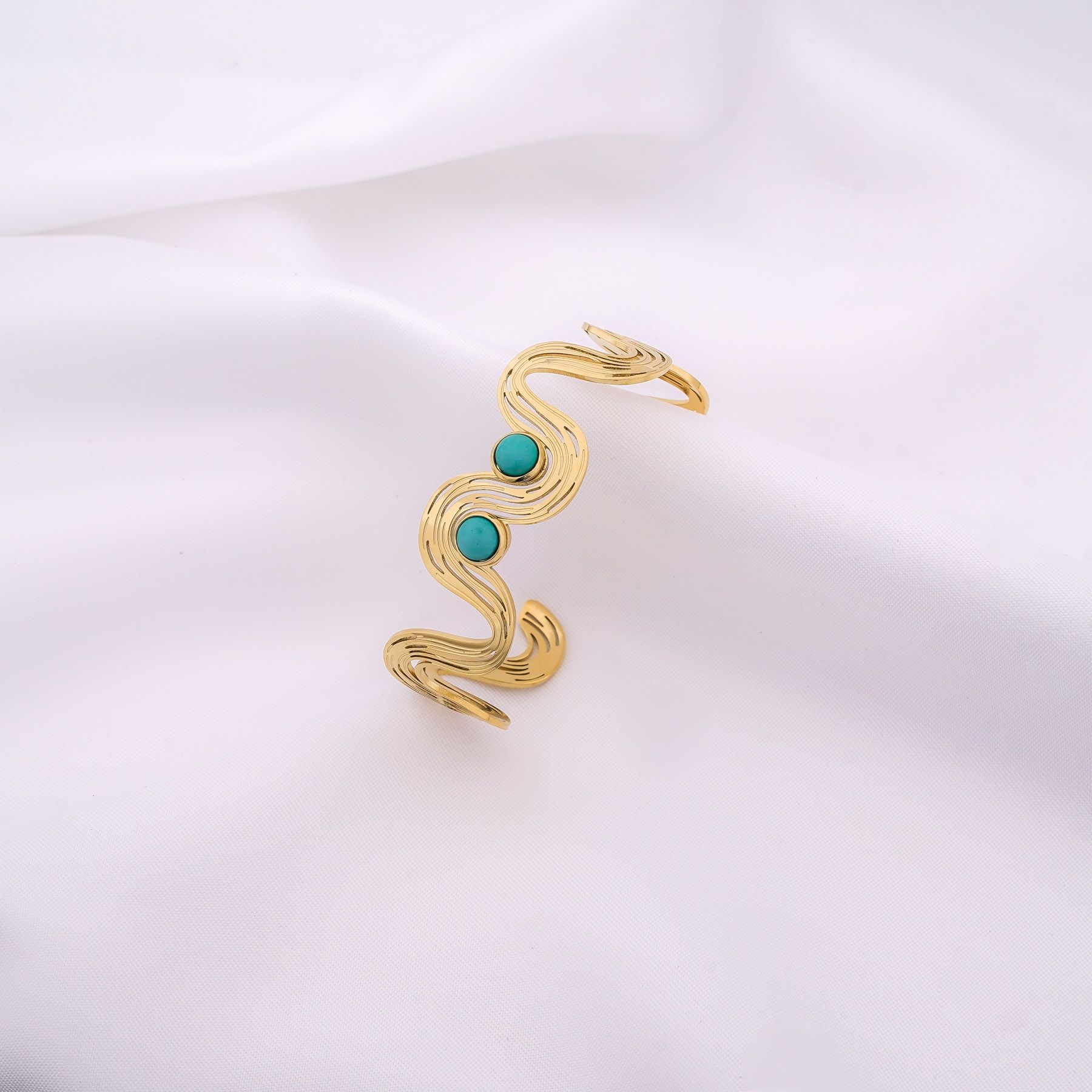 OCEAN WAVES HANDCUFF - GOLD ' - ' ΧΕΙΡΟΠΕΔΕΣ