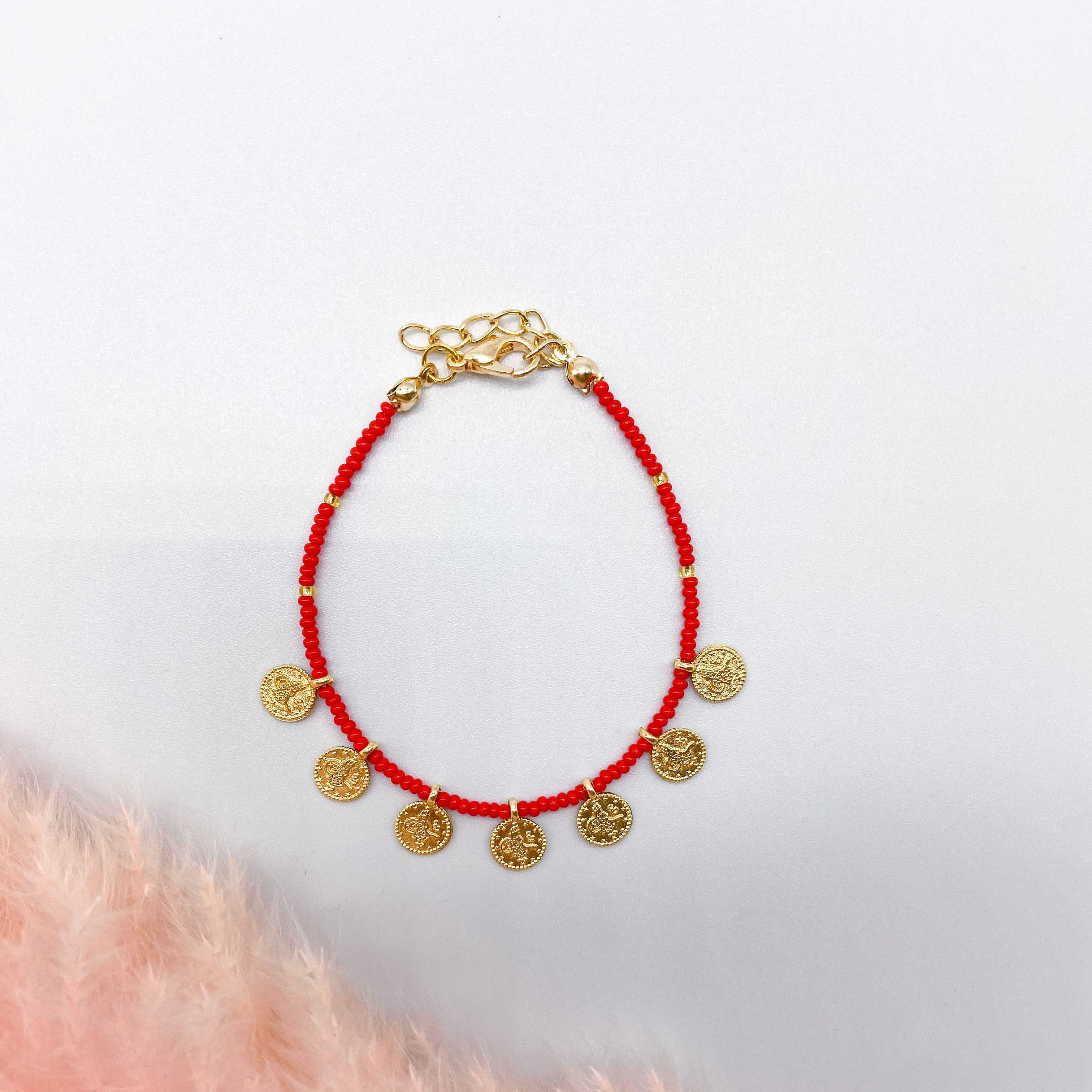 DELHI BRACELET - GOLD & RED