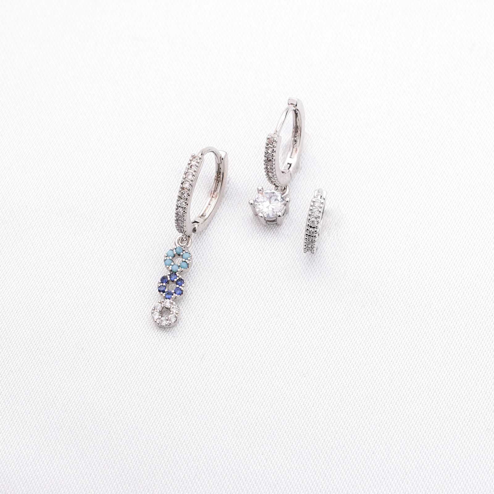 IONIAN SEA TRIPLE EARRING SET - SILVER