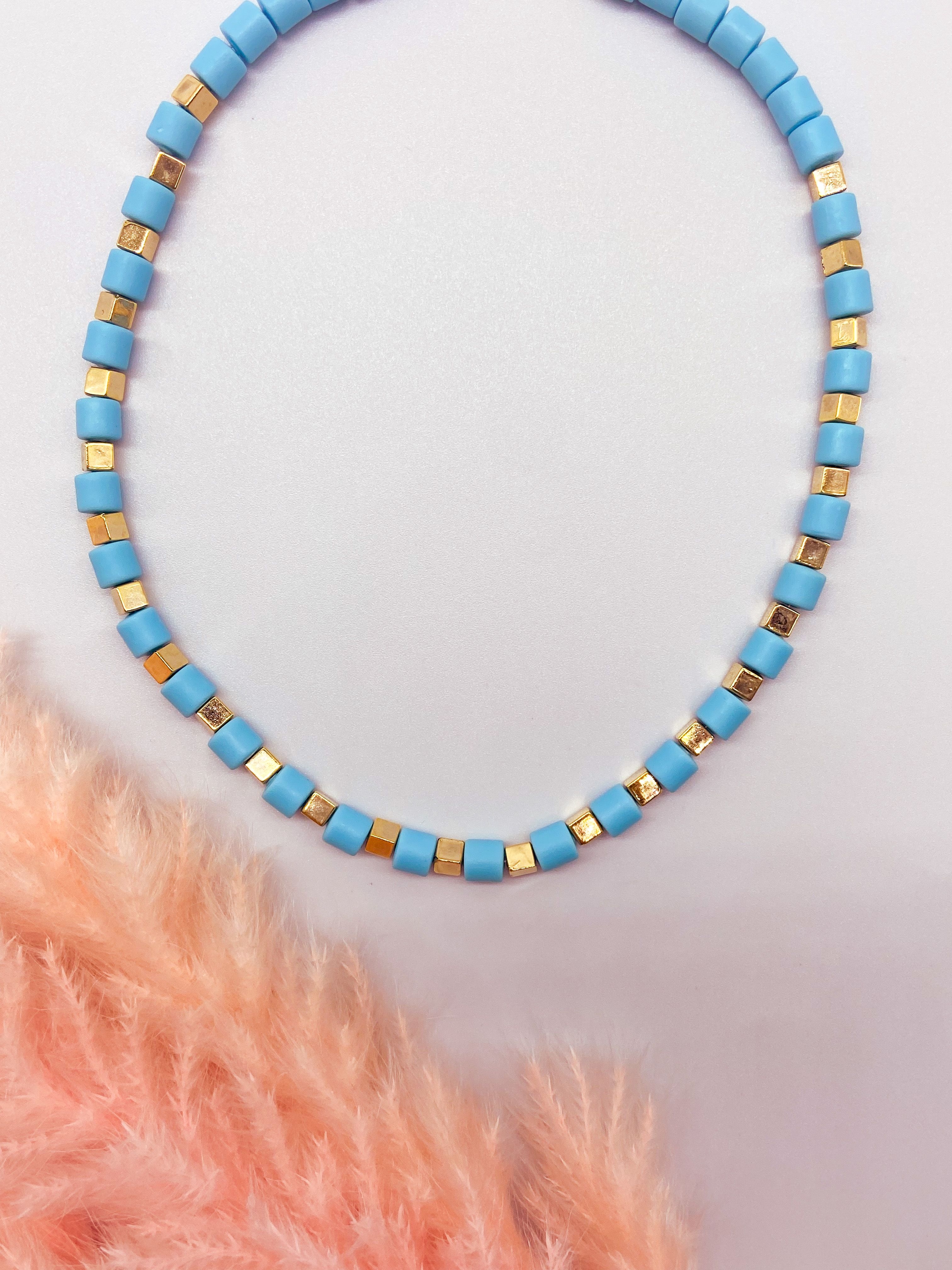 TRINIDAD NECKLACE - BLUE ' - ' ΜΕ ΧΑΝΤΡΕΣ