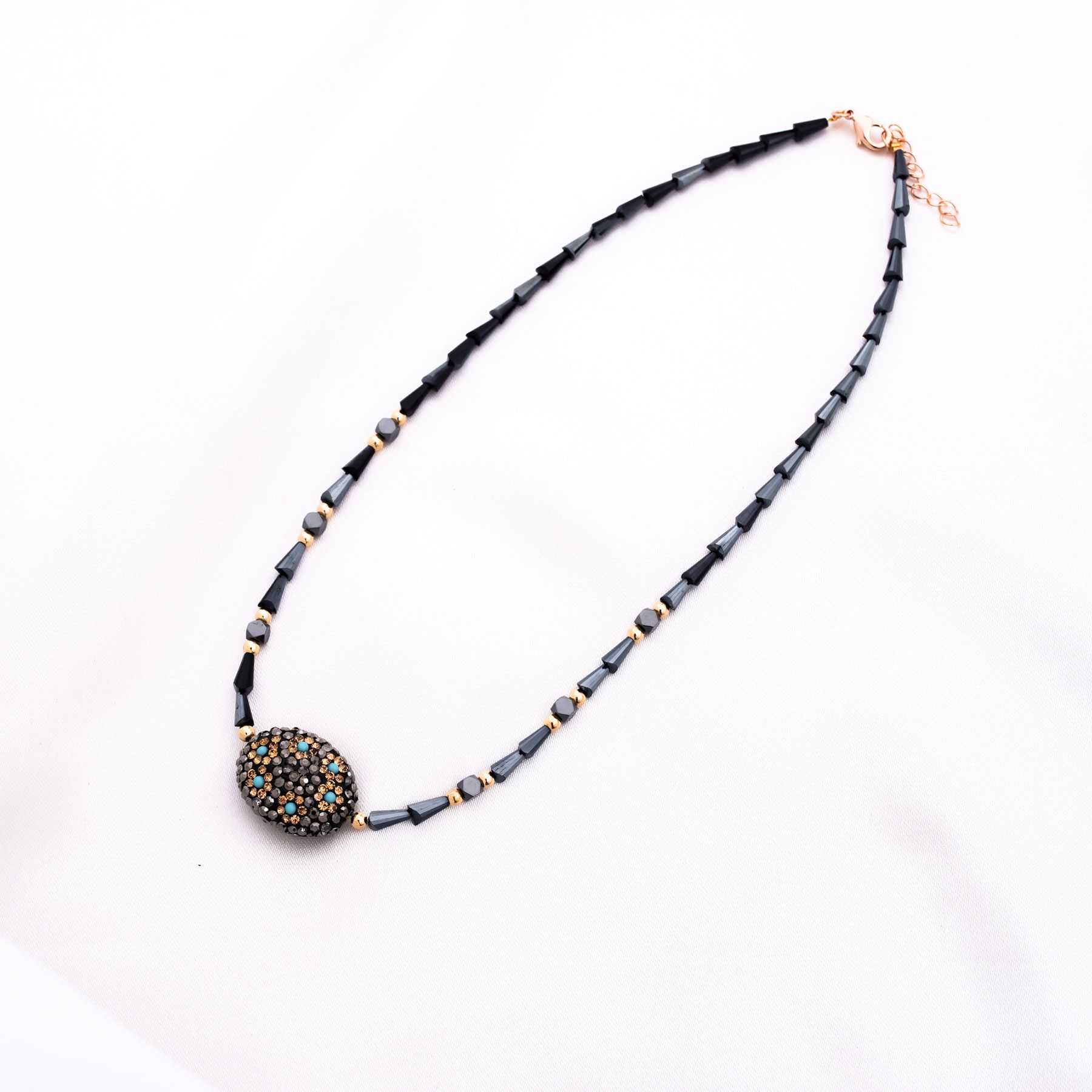 MARINA NECKLACE - BLUE & ROSE GOLD