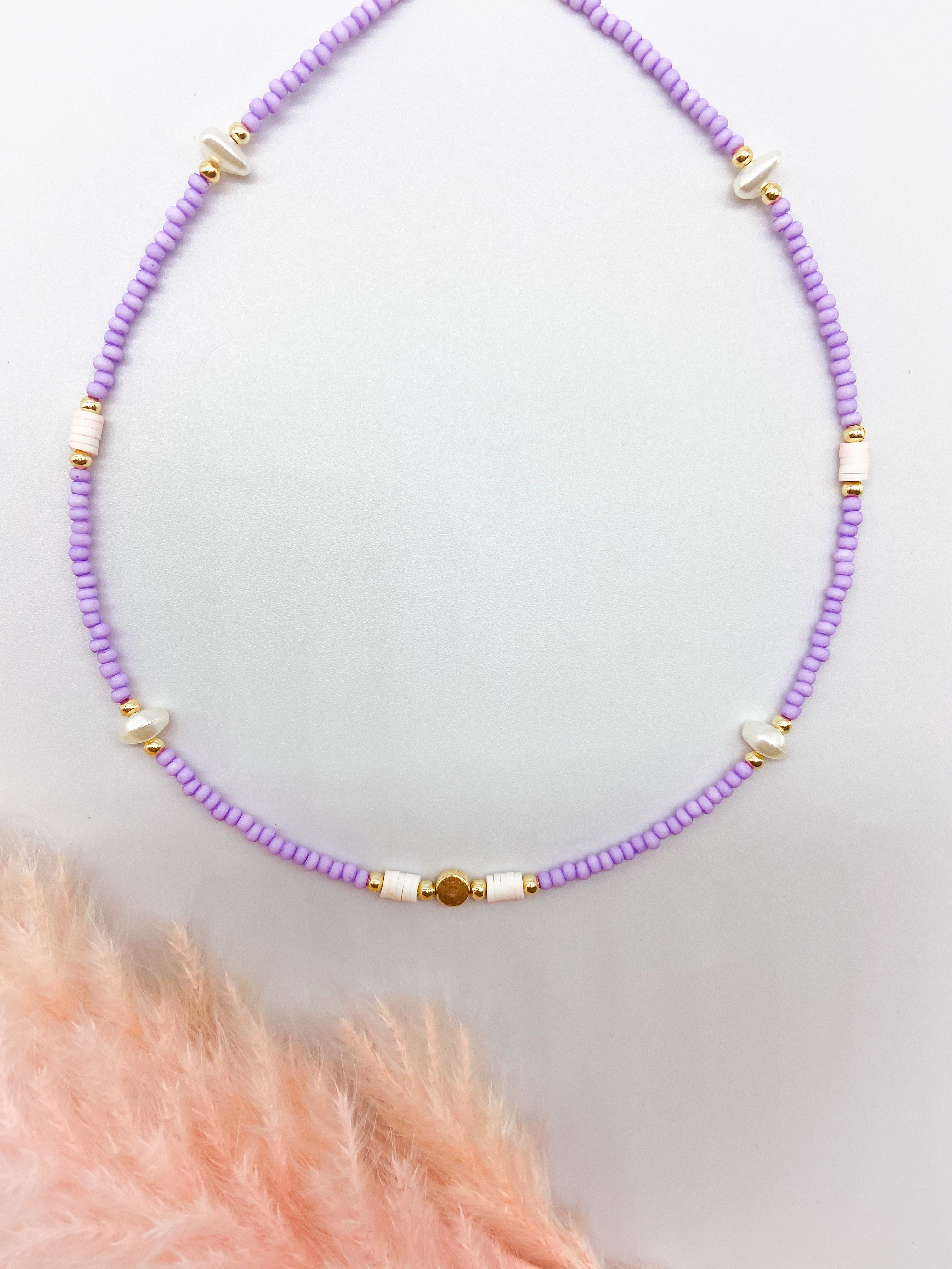 SUNSHINE NECKLACE - LIGHT PURPLE ' - ' ΜΕ ΧΑΝΤΡΕΣ