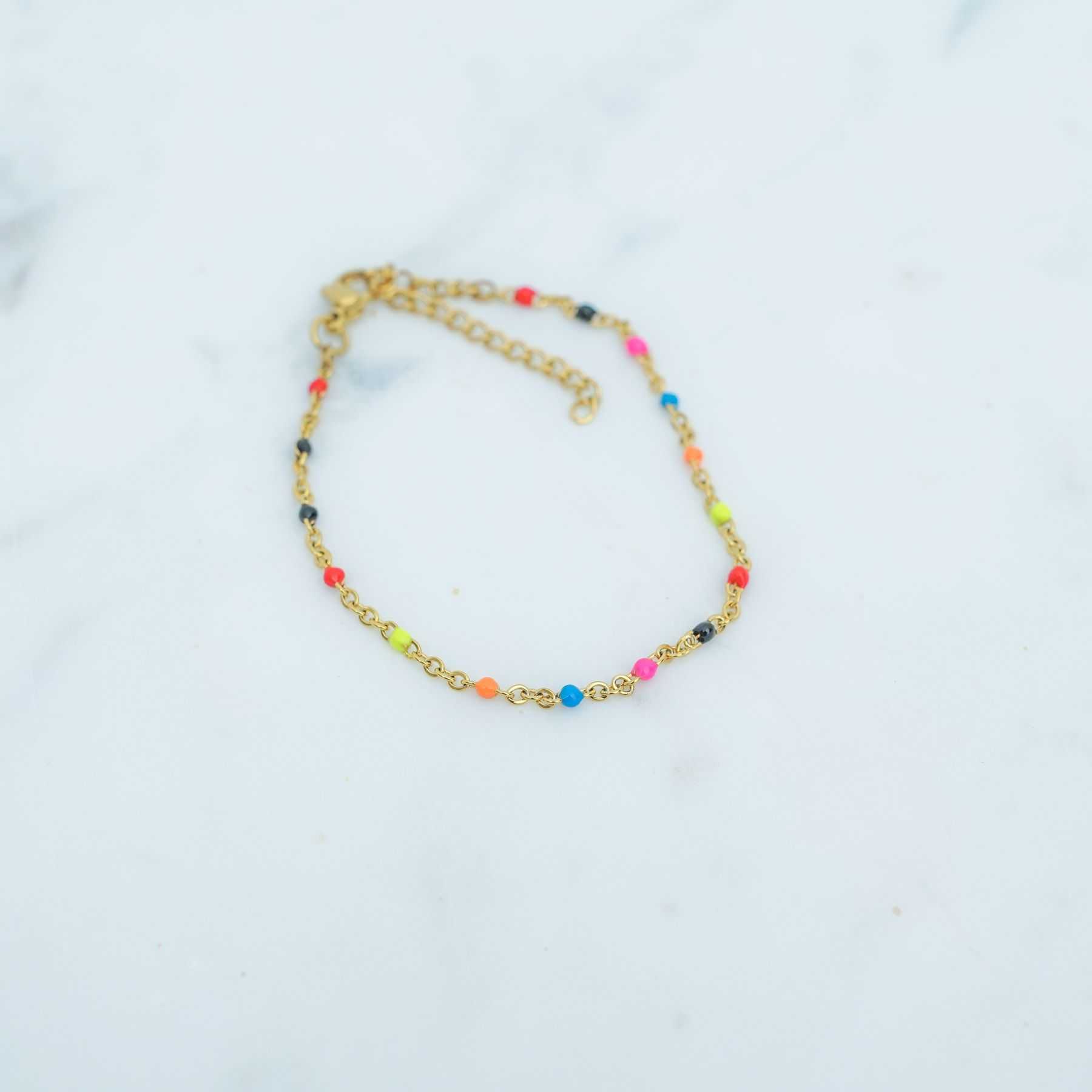 ROSE ANKLET - COLOURFUL GOLD 