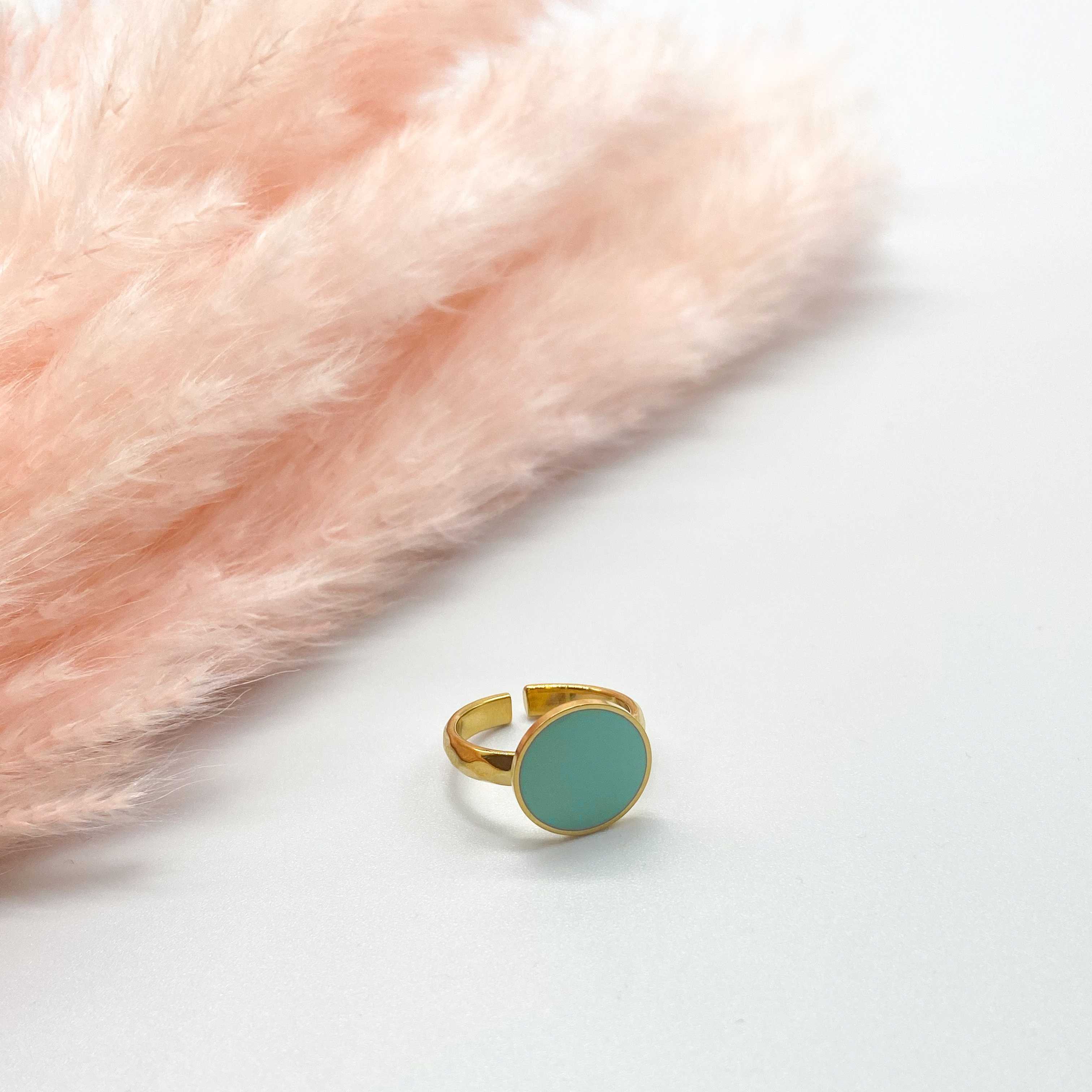 AQUA RING - GOLD & LIGHT BLUE 