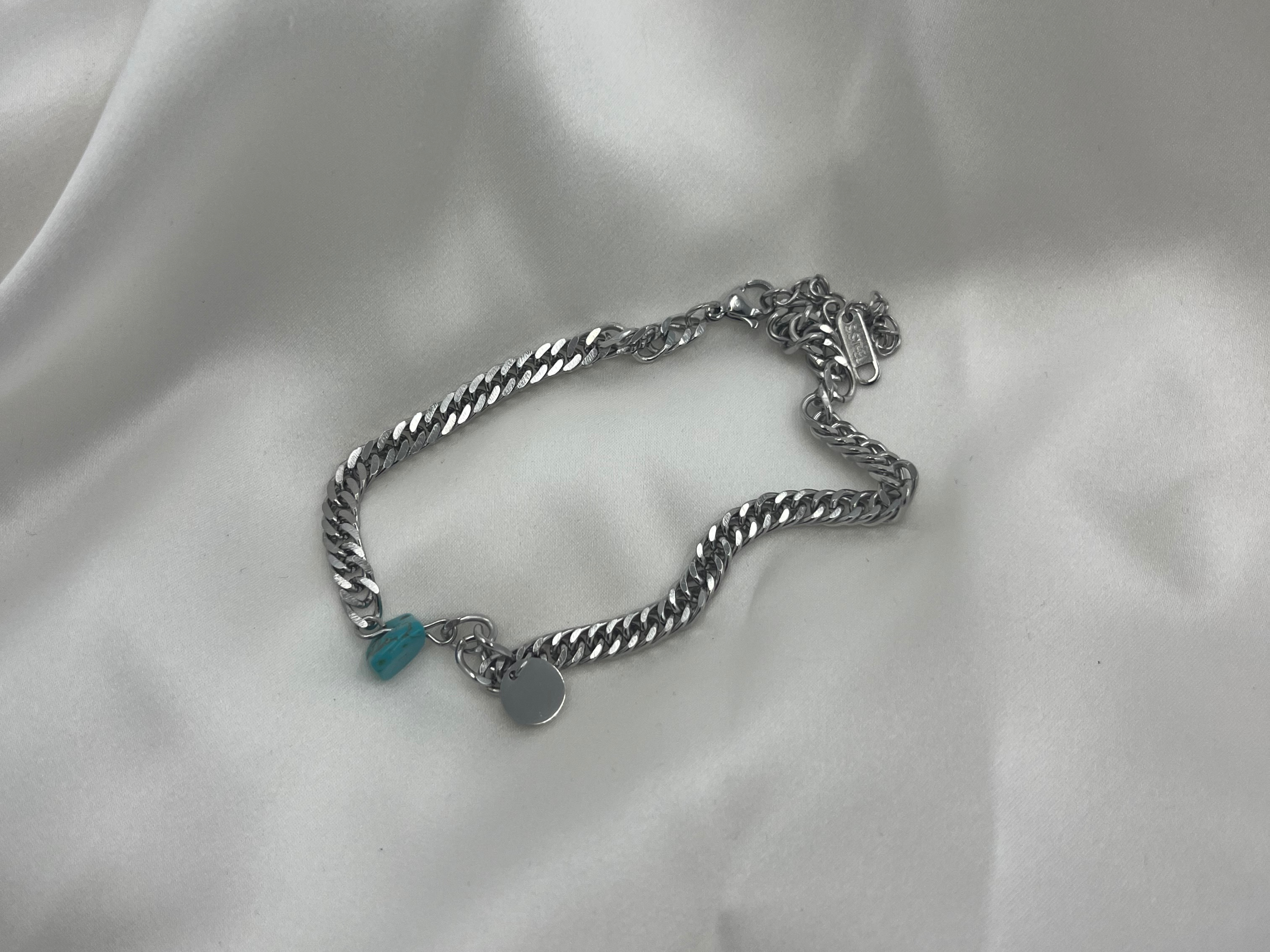 BLUE ROCK SILVER ANKLET ' - ' ΠΟΔΙΟΥ