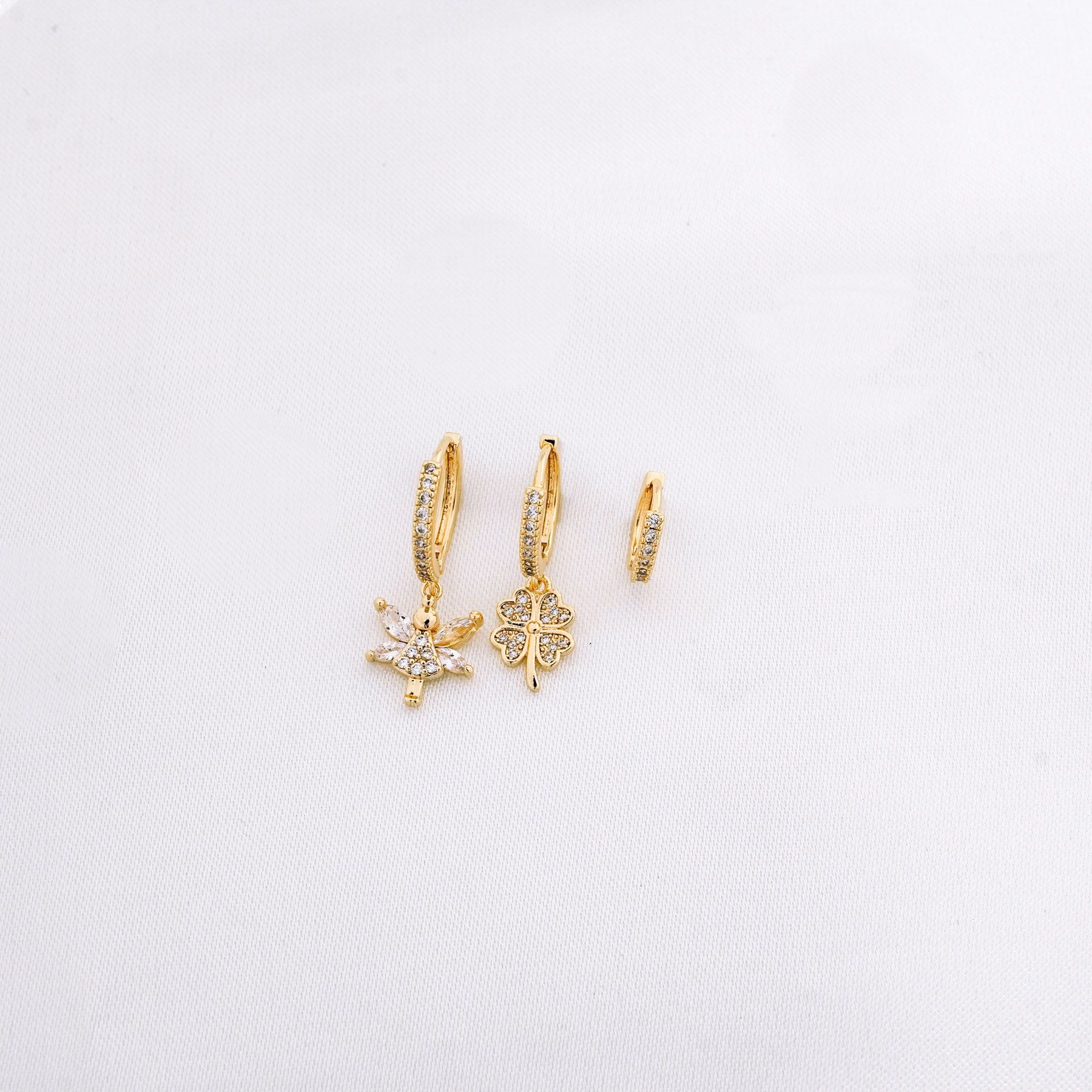 FAIRY TRIPLE EARRING SET - GOLD ' - ' ΣΕΤ ΤΡΙΑΔΕΣ