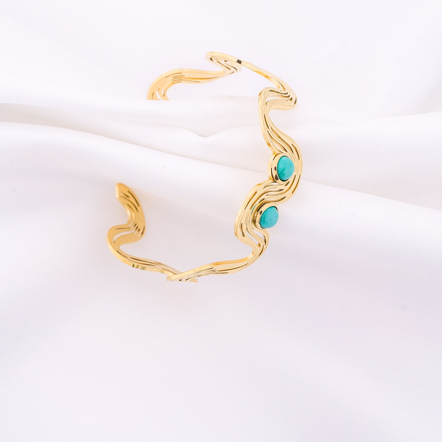 OCEAN WAVES HANDCUFF - GOLD ' - ' ΧΕΙΡΟΠΕΔΕΣ