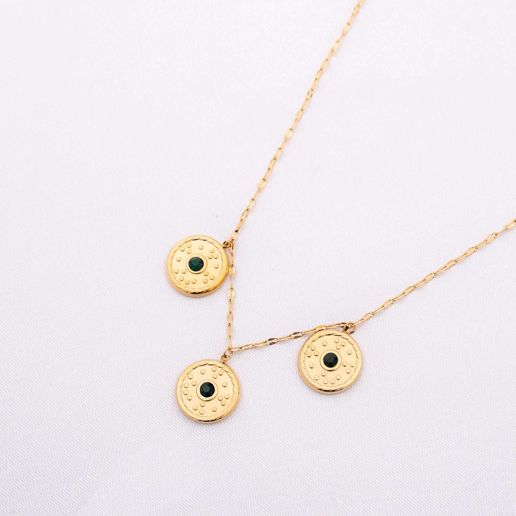 FAMILIA NECKLACE - GOLD & GREEN 
