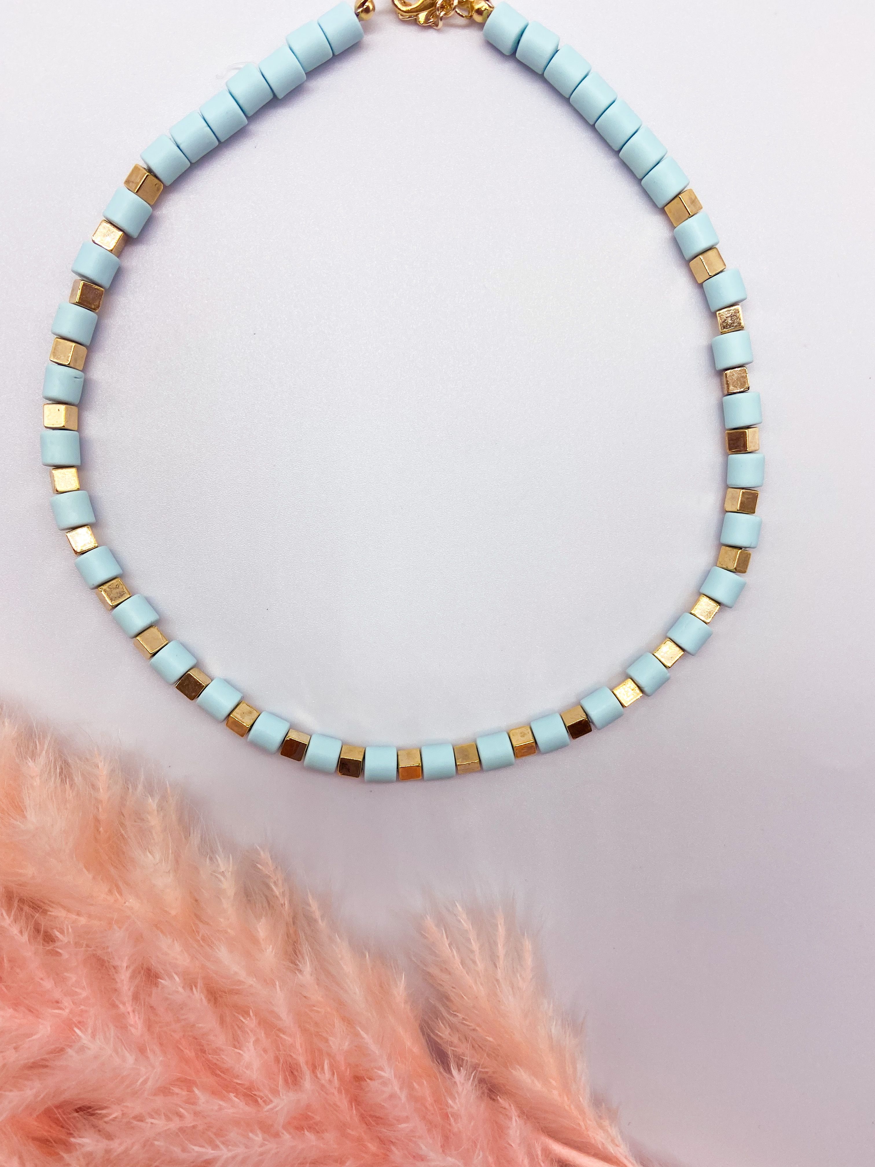 TRINIDAD NECKLACE - LIGHT BLUE ' - ' ΜΕ ΧΑΝΤΡΕΣ