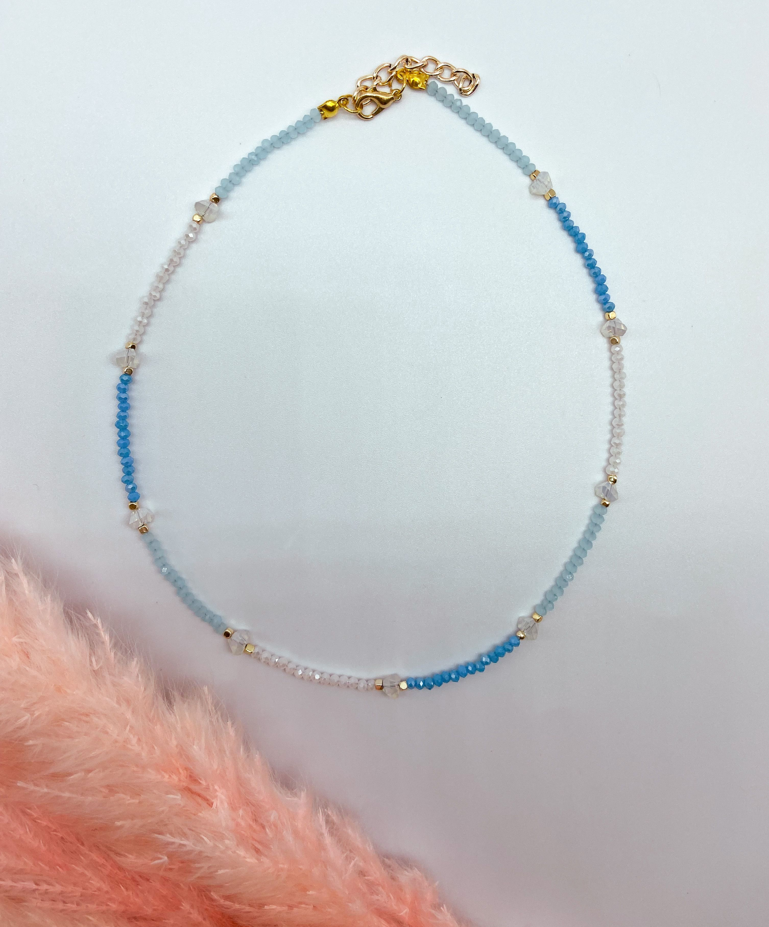 CATALEYA NECKLACE - BLUE ' - ' ΜΕ ΧΑΝΤΡΕΣ