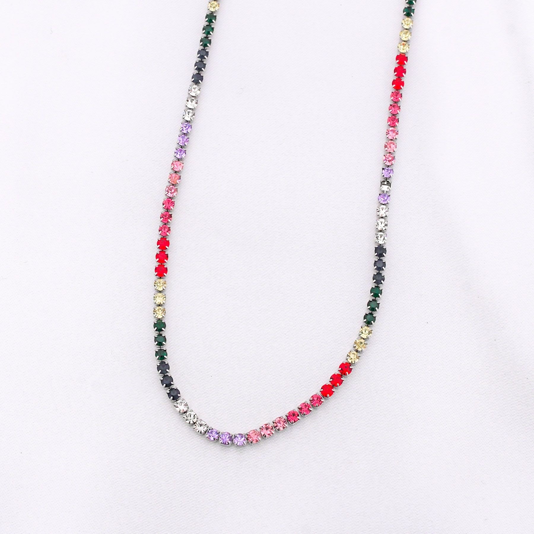 ESMERALDA NECKLACE - COLOURFUL SILVER ' - ' ΜΕΝΤΑΓΙΟΝ