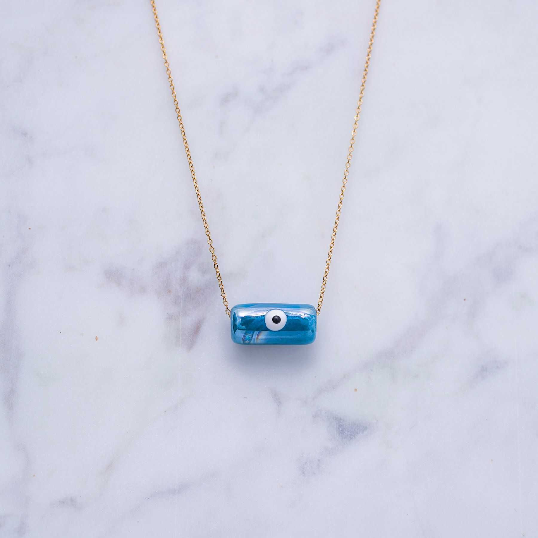 KYLINDROS NECKLACE - GOLD & PEARL BLUE