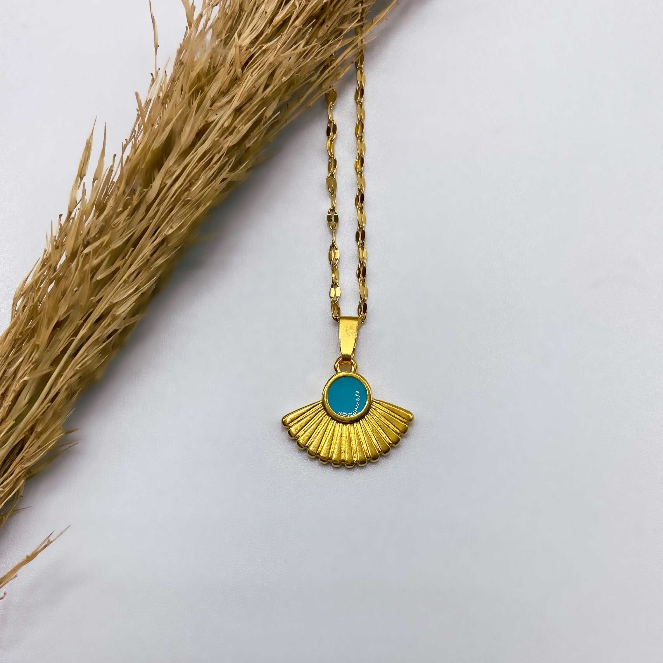 HELIA NECKLACE - GOLD & BLUE