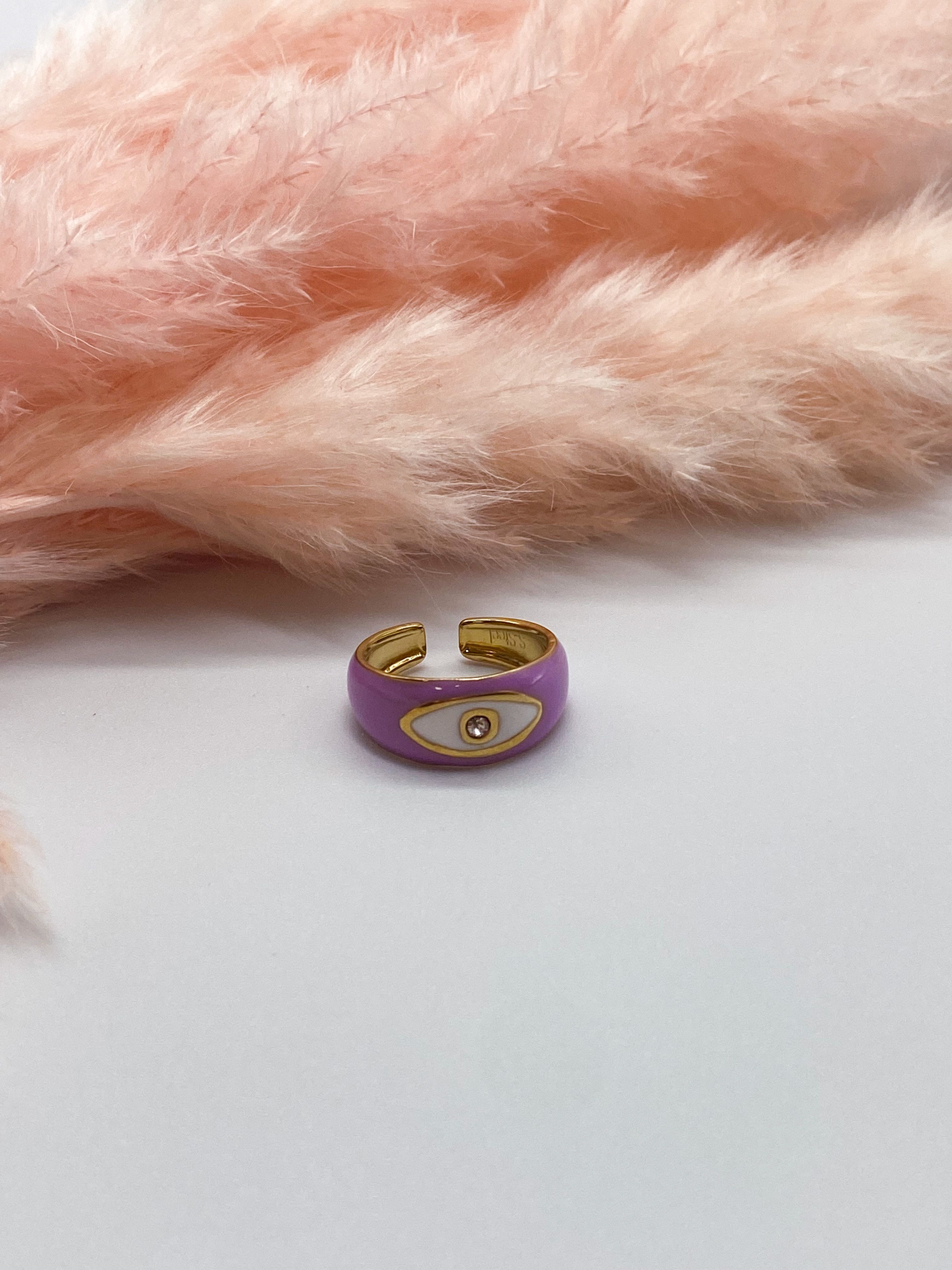 ATHELIA RING - GOLD & PURPLE ' - ' ΔΑΧΤΥΛΙΔΙΑ