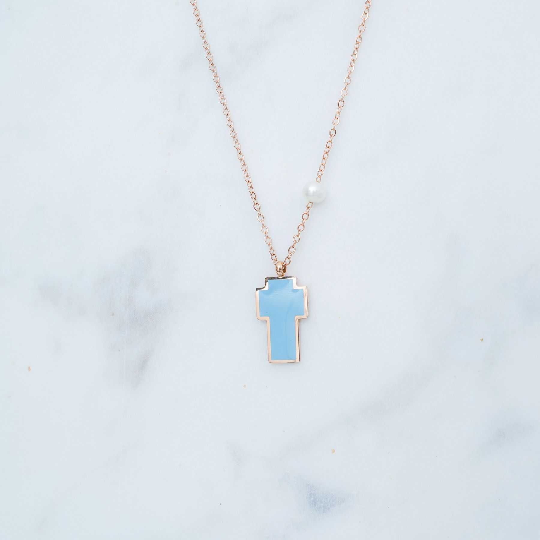 CROSS NECKLACE - ROSE GOLD